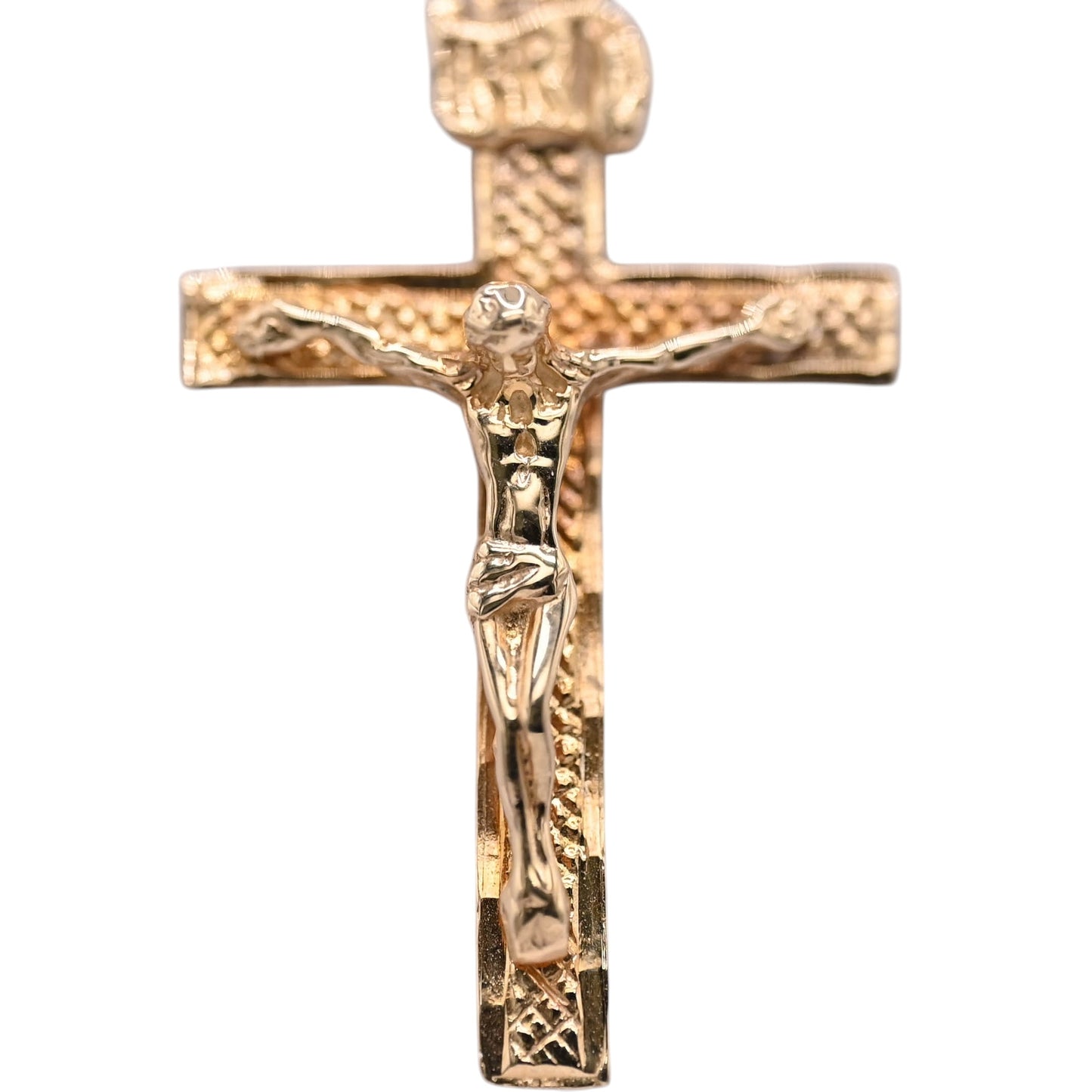 Detailed Crucifix Pendant 14K Yellow Gold