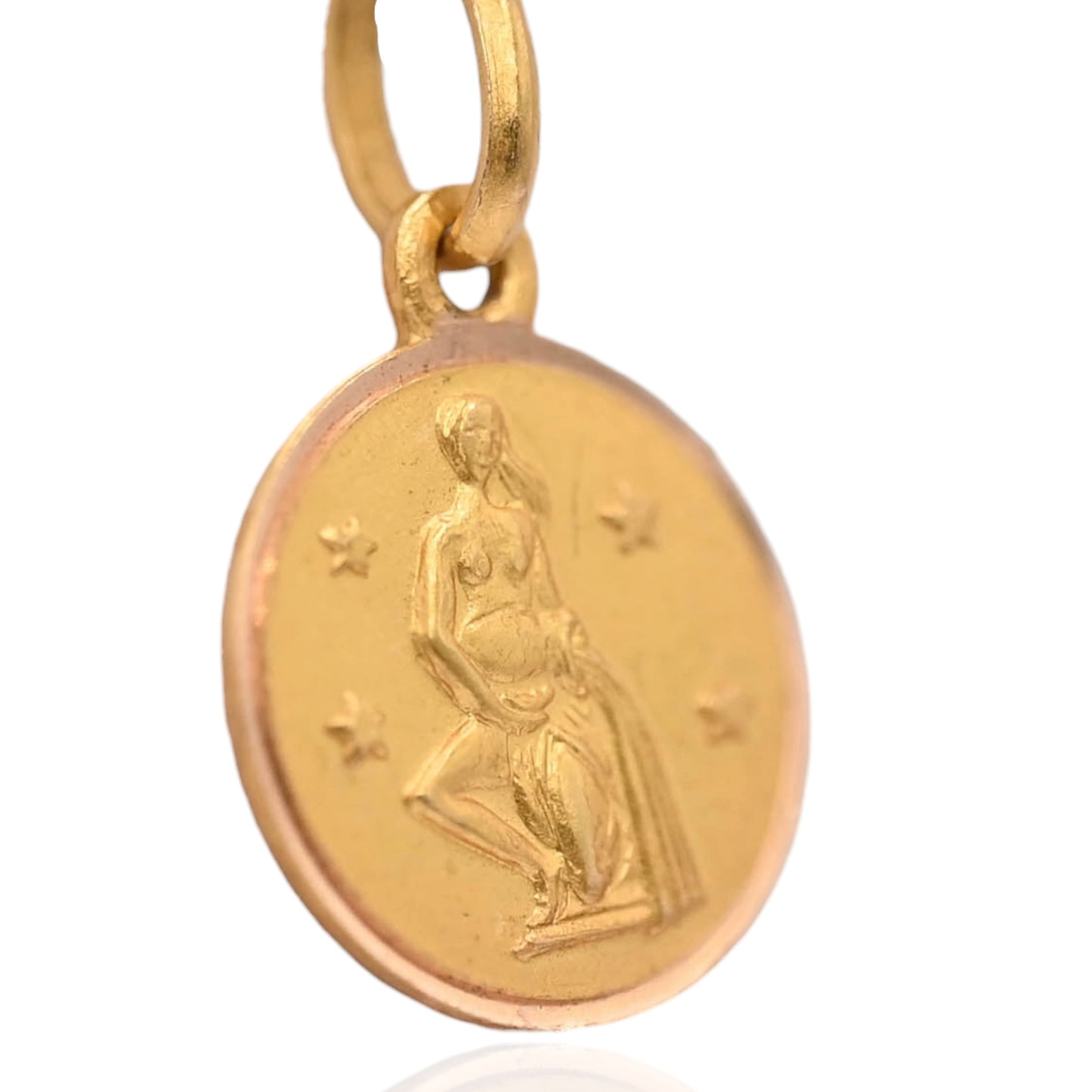Zodiac Round Pendant 18K Yellow Gold