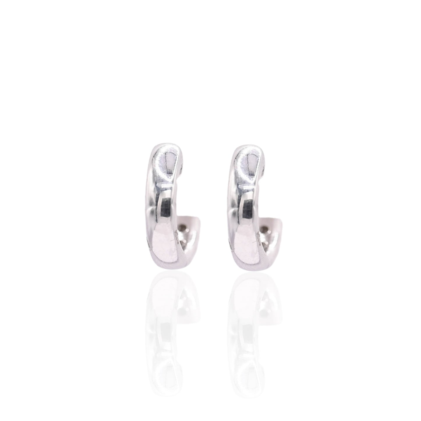 Triple Row Diamond Hoop Earrings 14K White Gold3.88mm Thick/16.13mm Diameter 0.68cttw