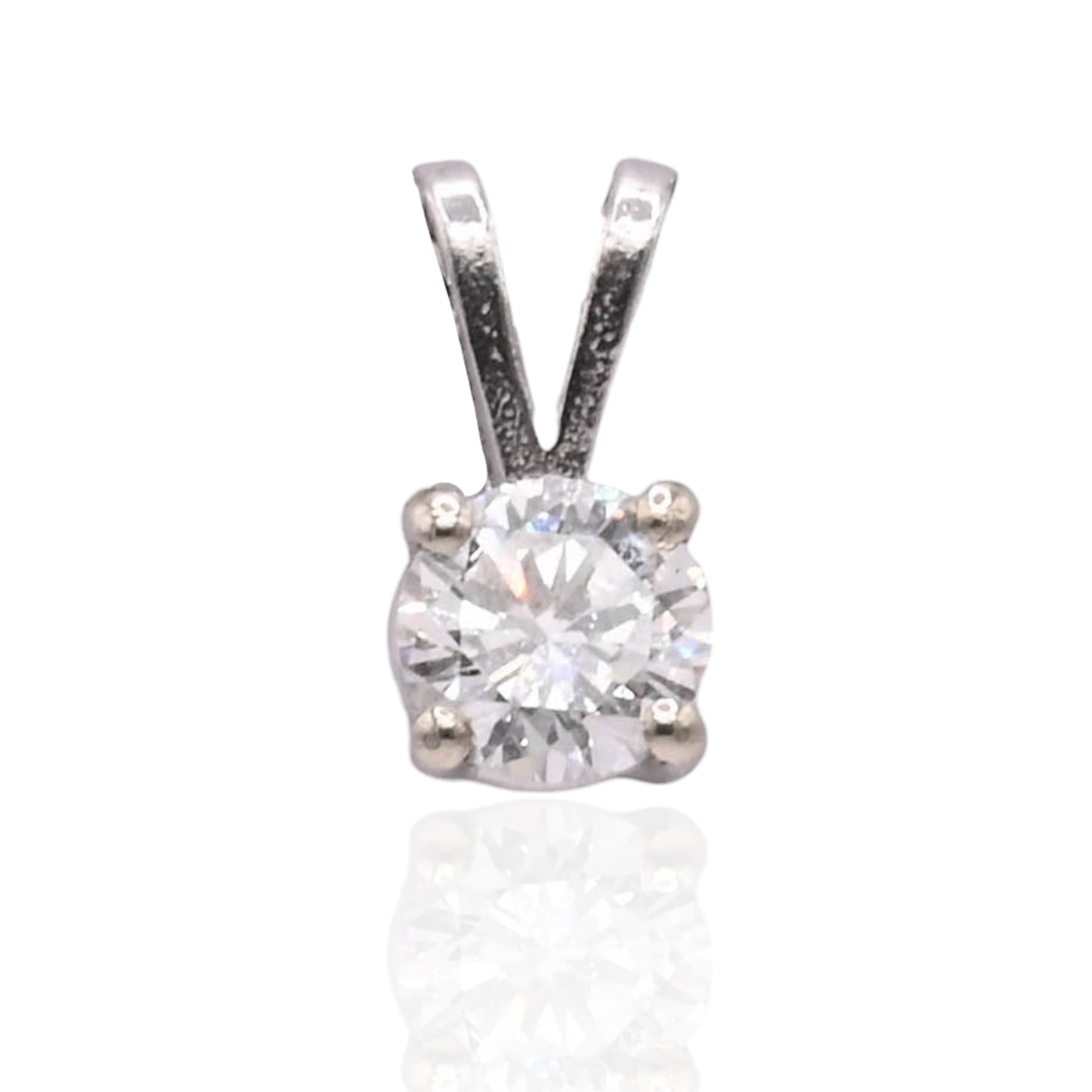 Solitaire Diamond Pendant 14K White Gold 0.33cttw