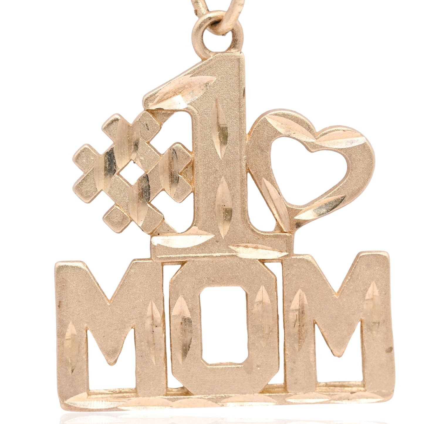 #1 Mom Pendant 14K Yellow Gold