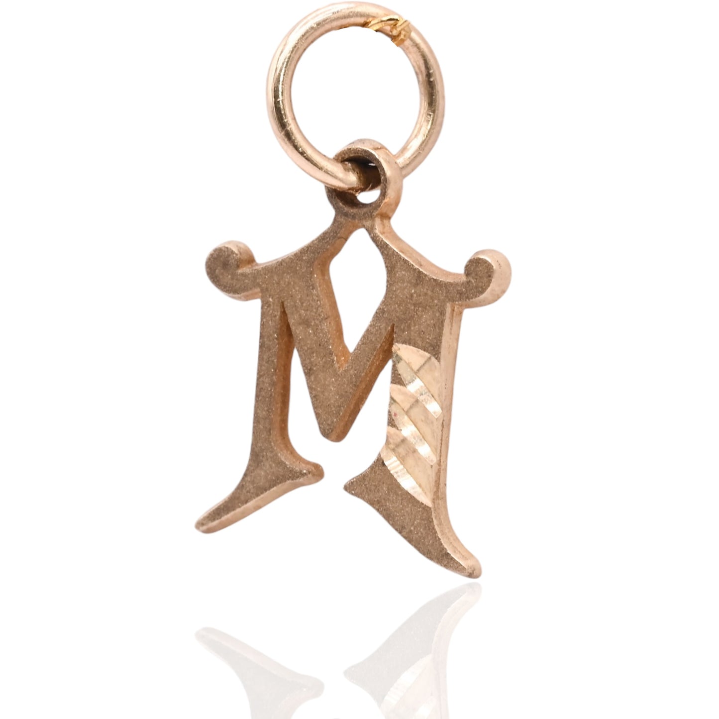 Letter 'M' Initial Pendant 14K Yellow Gold