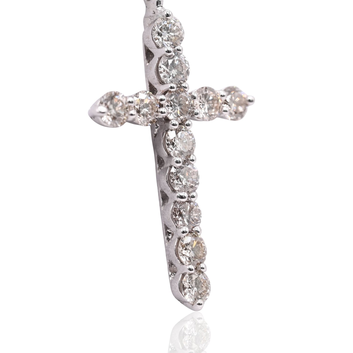 Diamond Cross 14K White Gold 0.72cttw