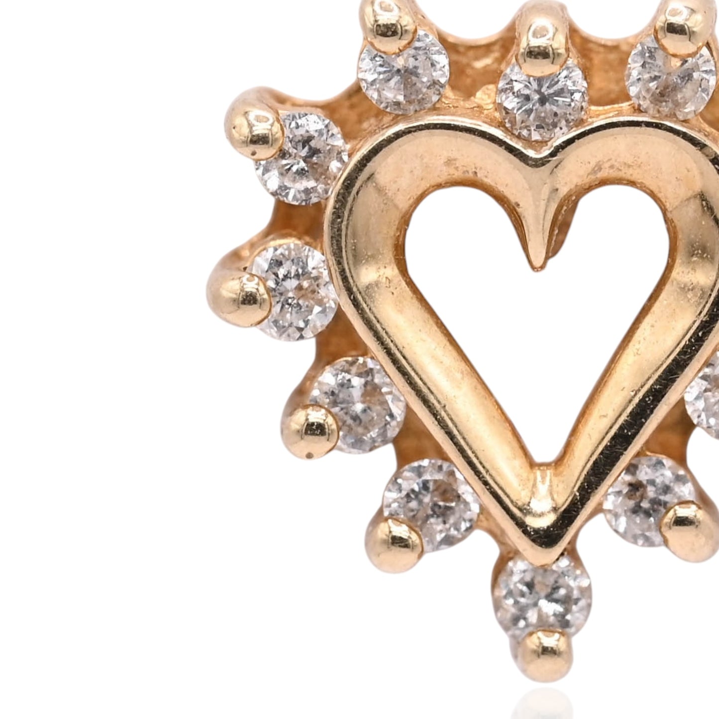Vintage Style Open Heart Earrings 14K Yellow Gold 0.24cttw