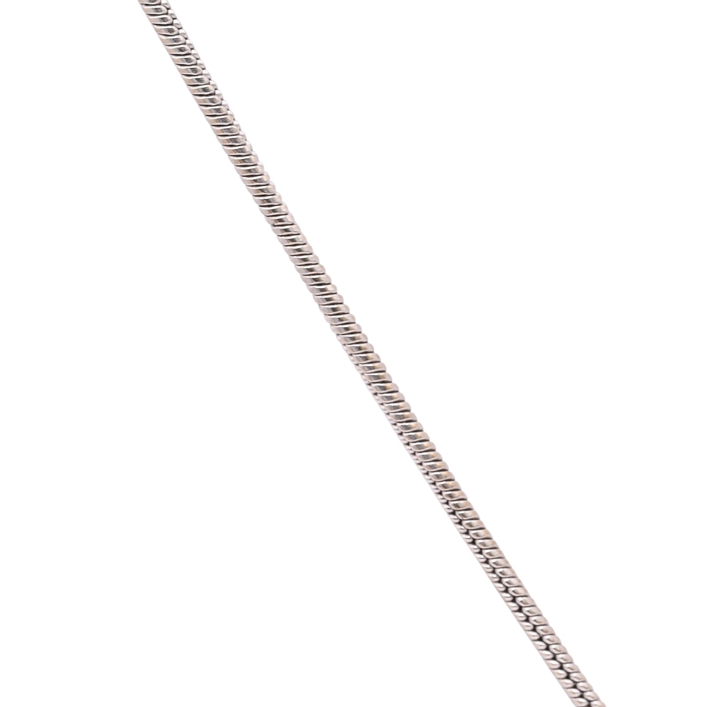 Round Bezel Diamond Slider Necklace 14K White Gold with 16.25in Snake Chain 0.33cttw