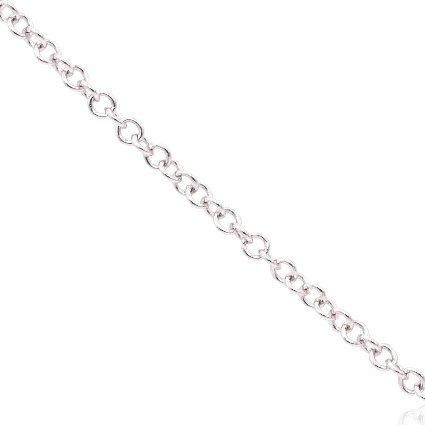 Lightning Bolt Diamond Necklace 14K White Gold with Adjustable Cable Chain 16in, 17in, and 18in 0.09cttw