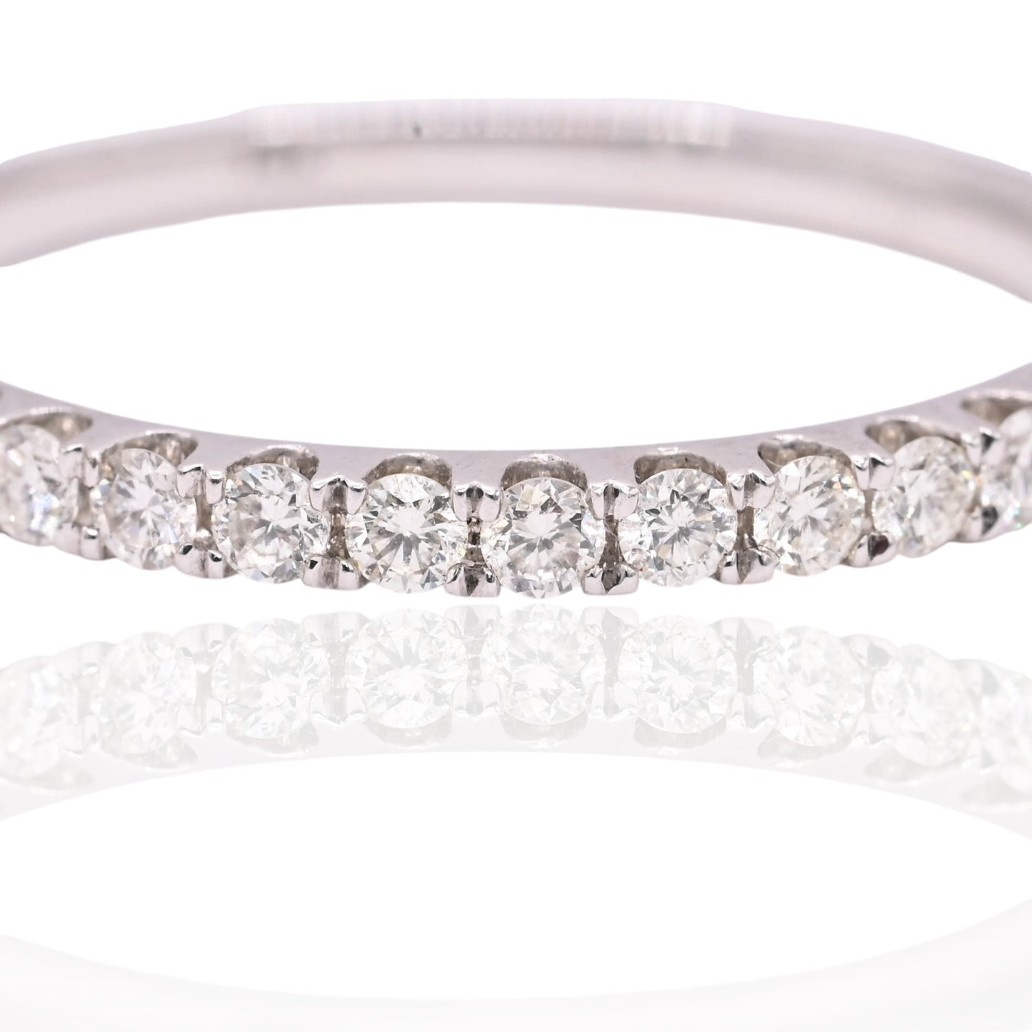 Diamond Anniversary Band 14K White Gold Ring Size 6.25 1.5mm 0.20cttw