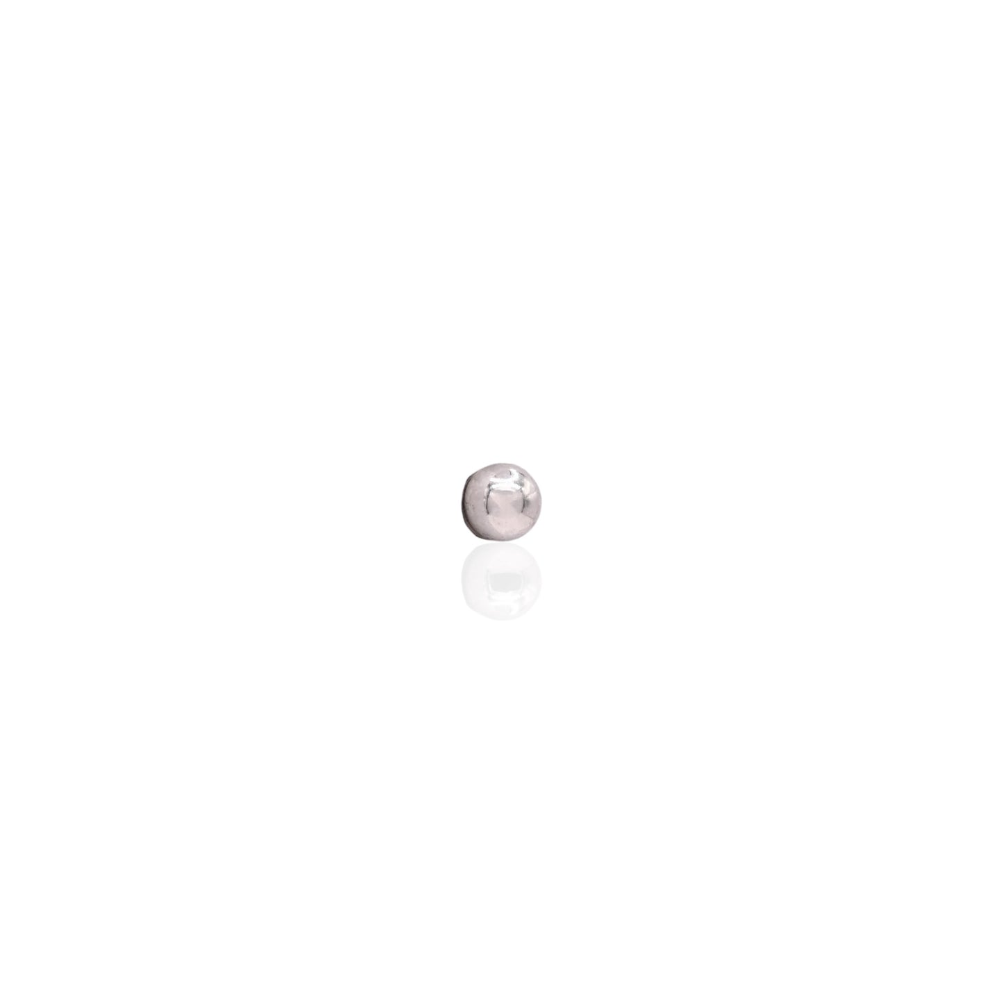 2mm Lightweight Ball Stud Earrings 14K White Gold Butterfly Backs