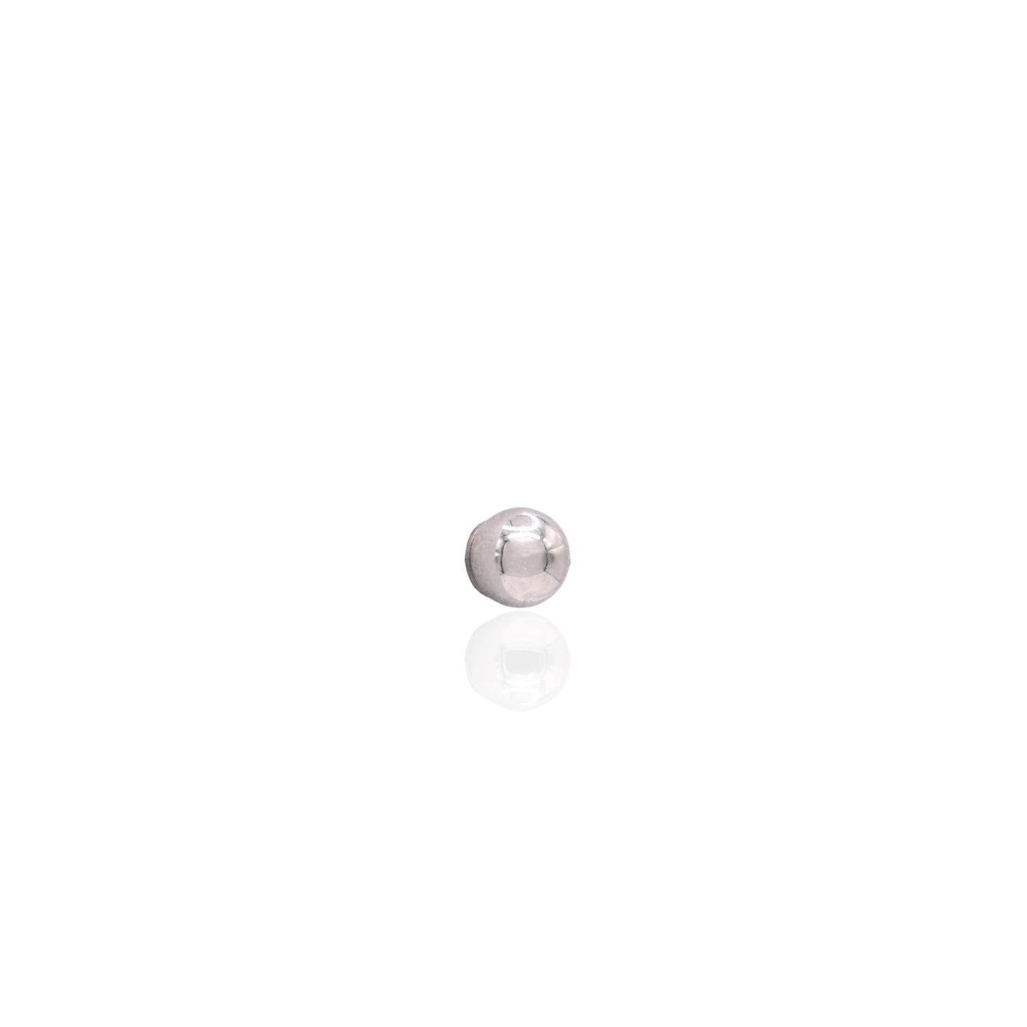 3mm Lightweight Ball Stud Earrings 14K White Gold Screwbacks