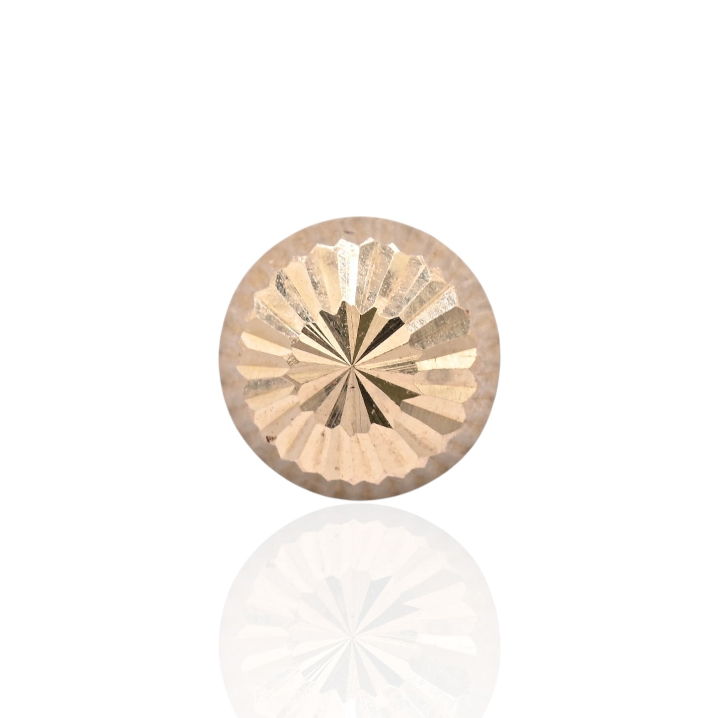 7mm Lightweight Dome Fluted Stud Earrings 14K Yellow Gold with Butterfly Backs