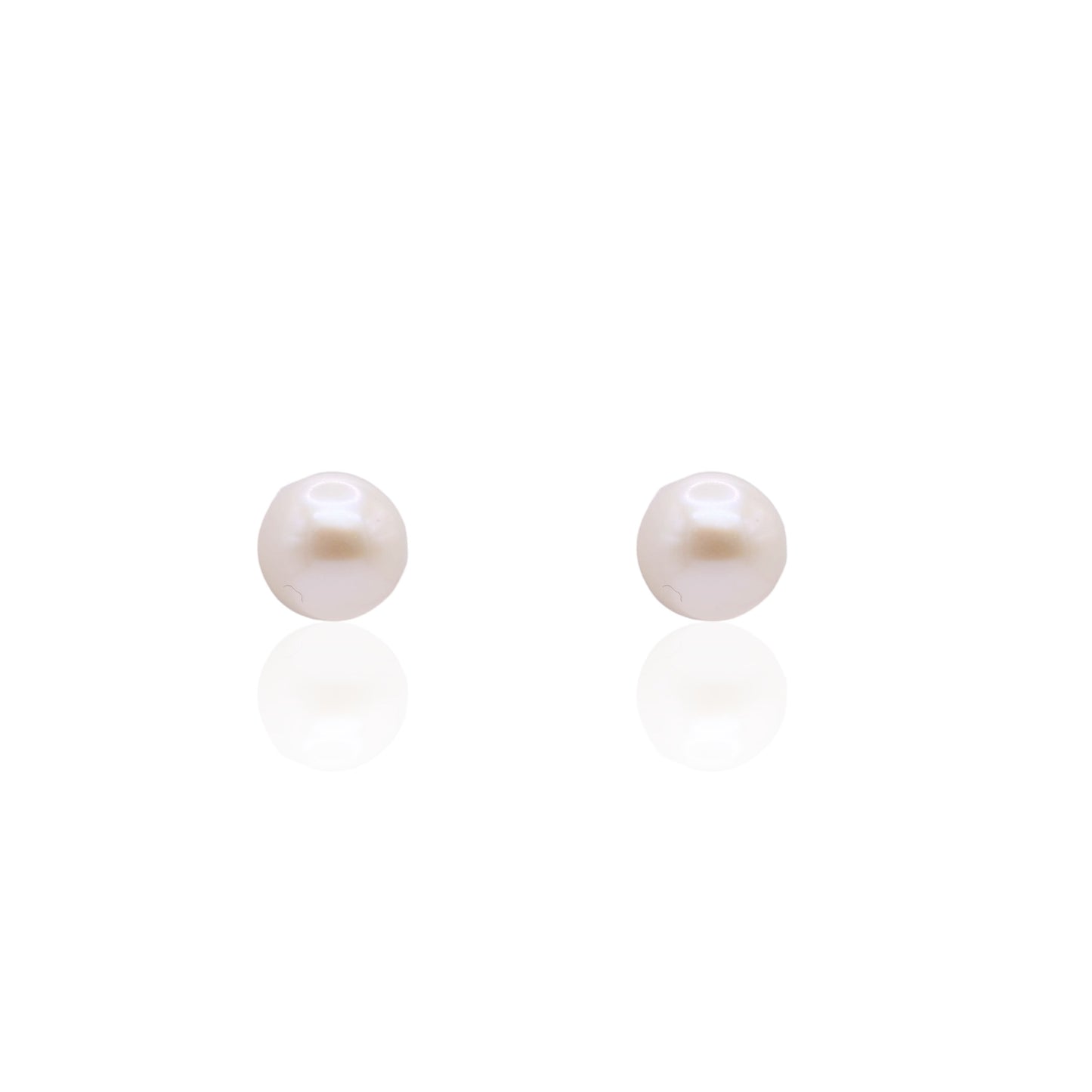 7mm Cultured Pearl Stud Earrings14K Yellow Gold with Butterfly Backs
