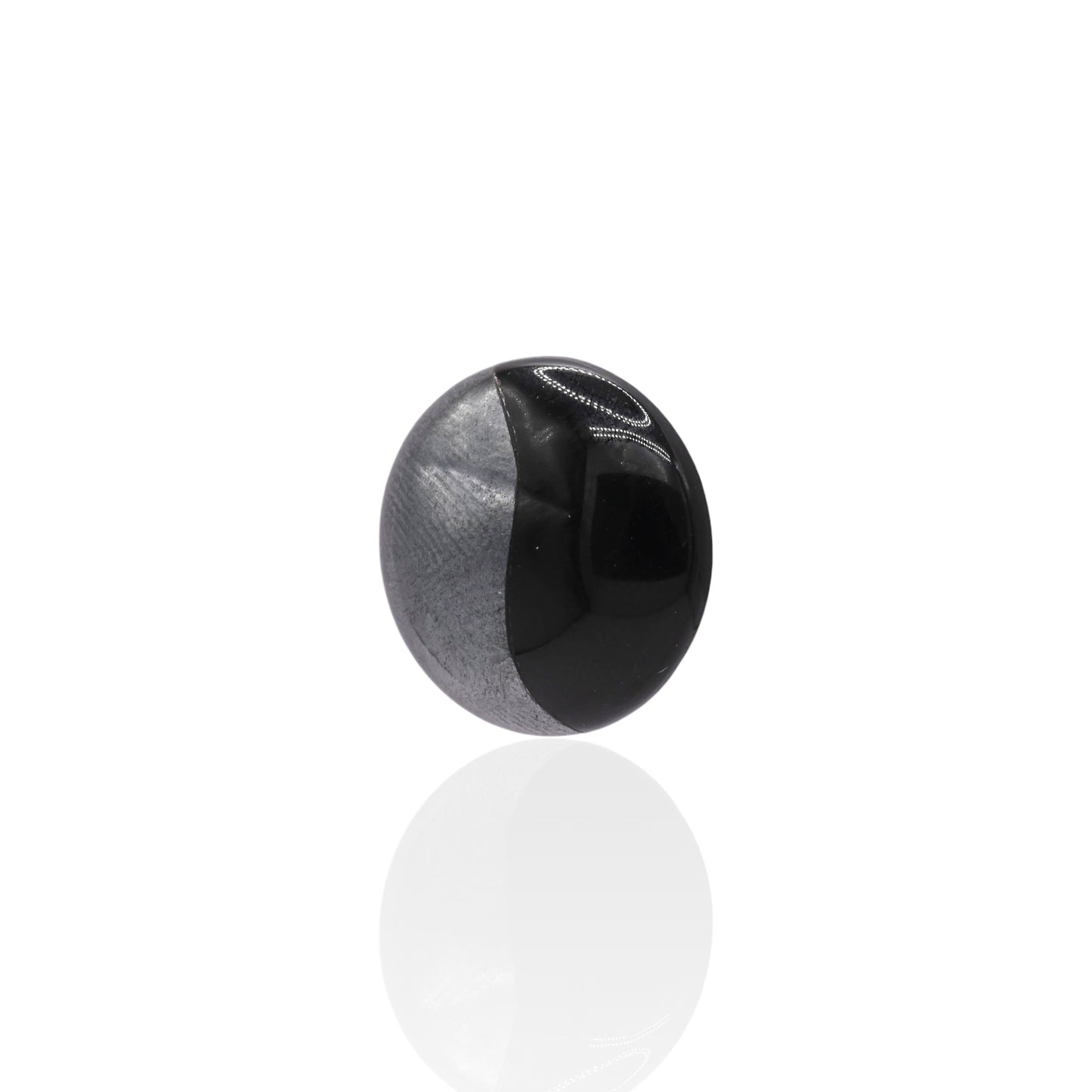 Round Onyx and Hematite Yin & Yang Split Earrings 14K Yellow Gold
