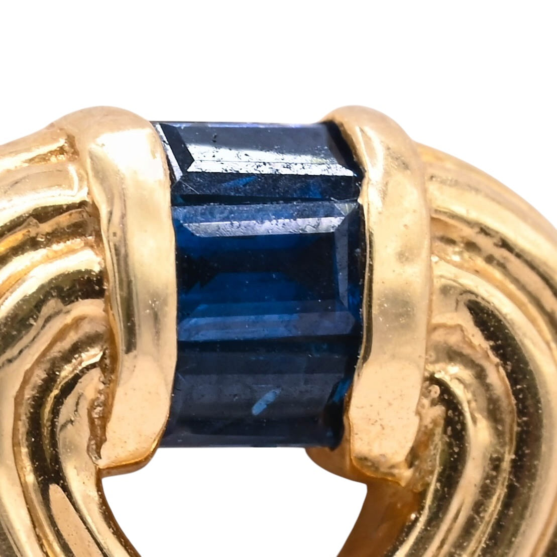 Sapphire-Embellished Heart Earrings 18K Yellow Gold 0.60cttw