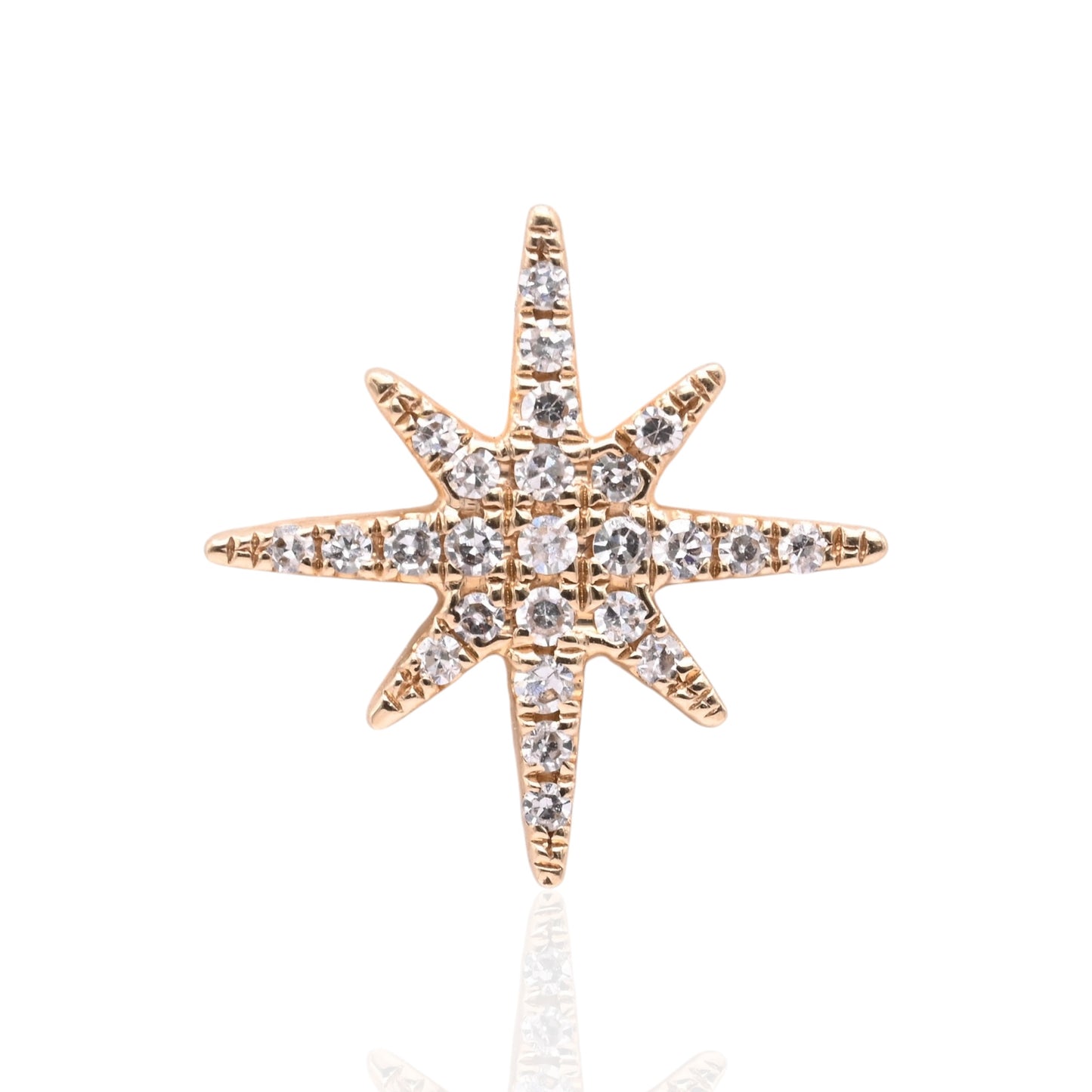 Diamond Starburst Earrings 14K Yellow Gold 0.12cttw