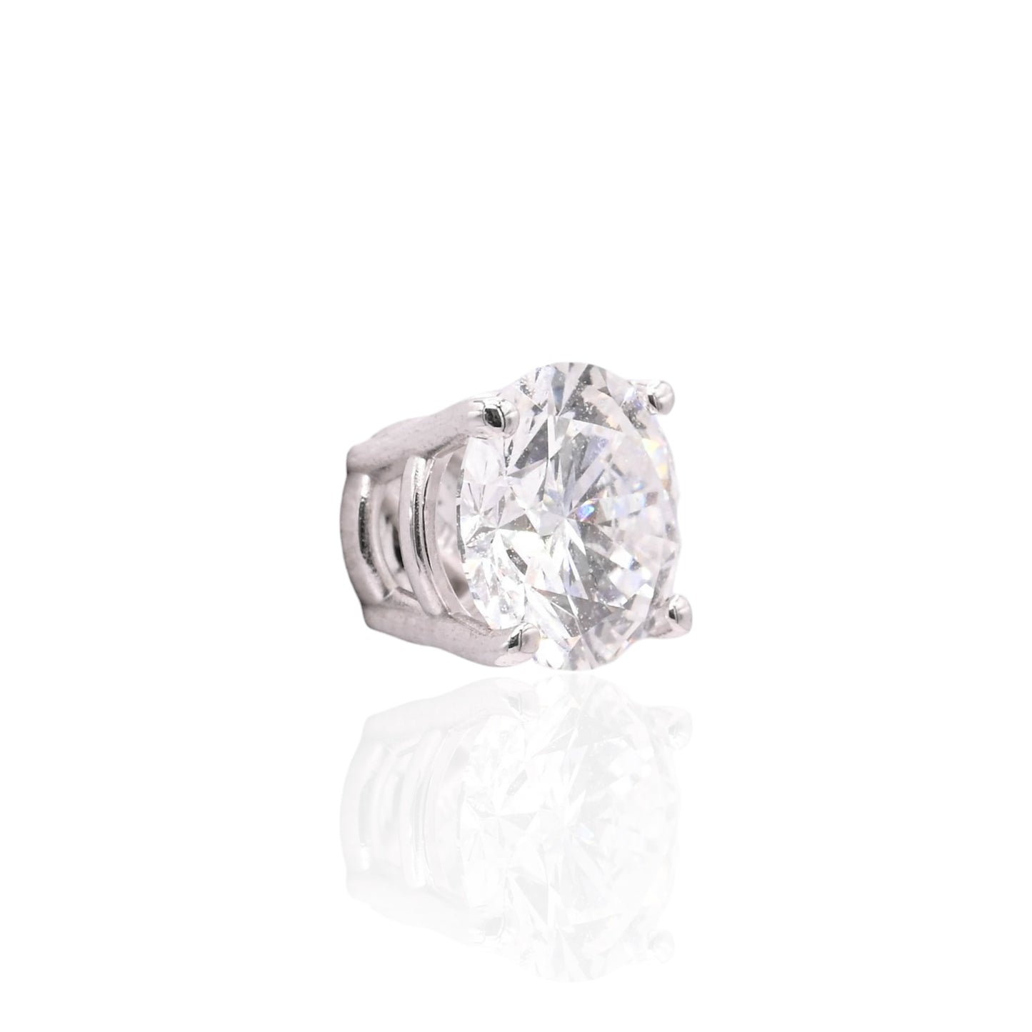 LAB DIAMOND 6mm Stud Earrings 14K White Gold with Screwbacks 1.50cttw
