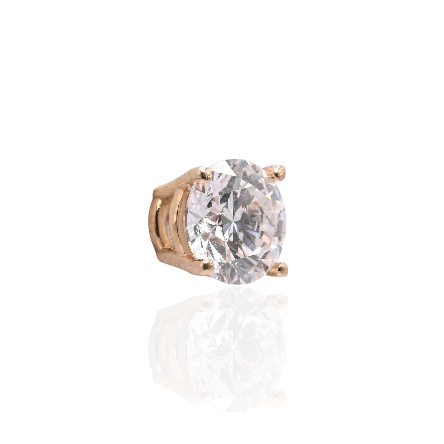 LAB DIAMOND 5mm Stud Earrings 14K Yellow Gold with Screwbacks 1.00cttw