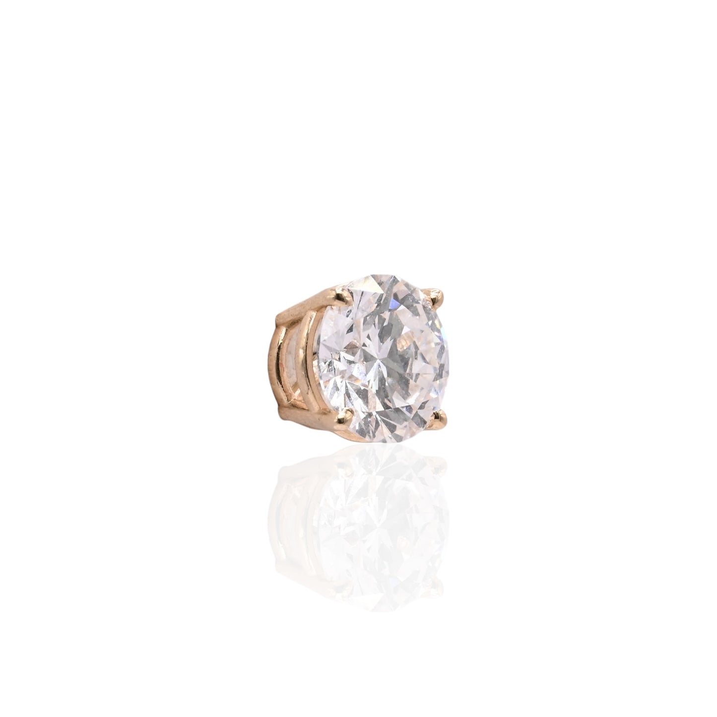 LAB DIAMOND 7mm Stud Earrings 14K Yellow Gold with Screwbacks 2.00cttw