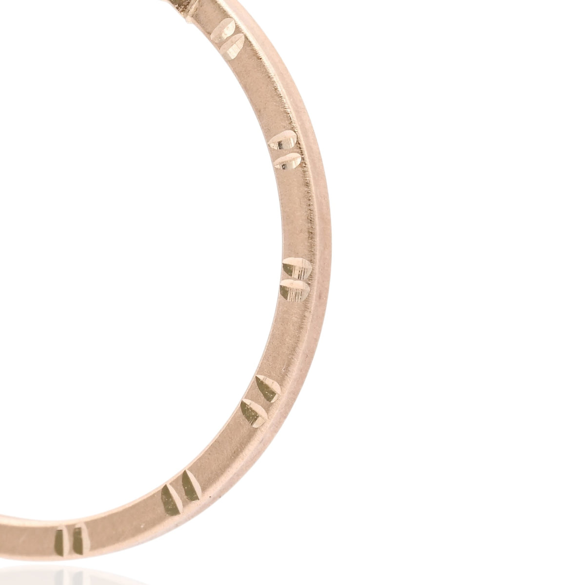 Lightweight Medium Flat Diamond Cut Hoop Earrings 14K Rose Gold with Hinge 1.33mm Thick/19.82mm Diameter