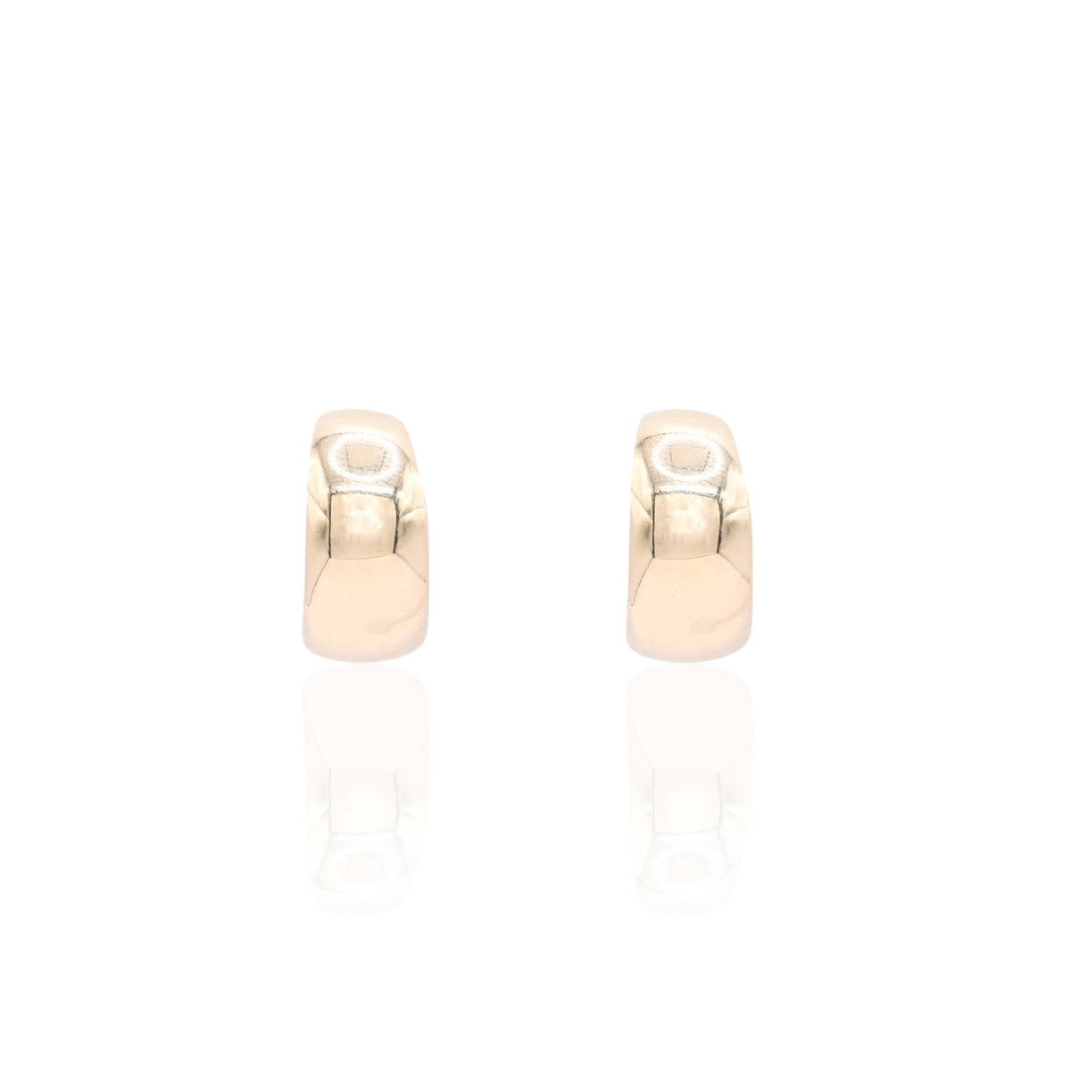 Lightweight Hoop Earrings 14K Yellow Gold with Butterfly Back 10.06mm Thick/21.03mm Diameter