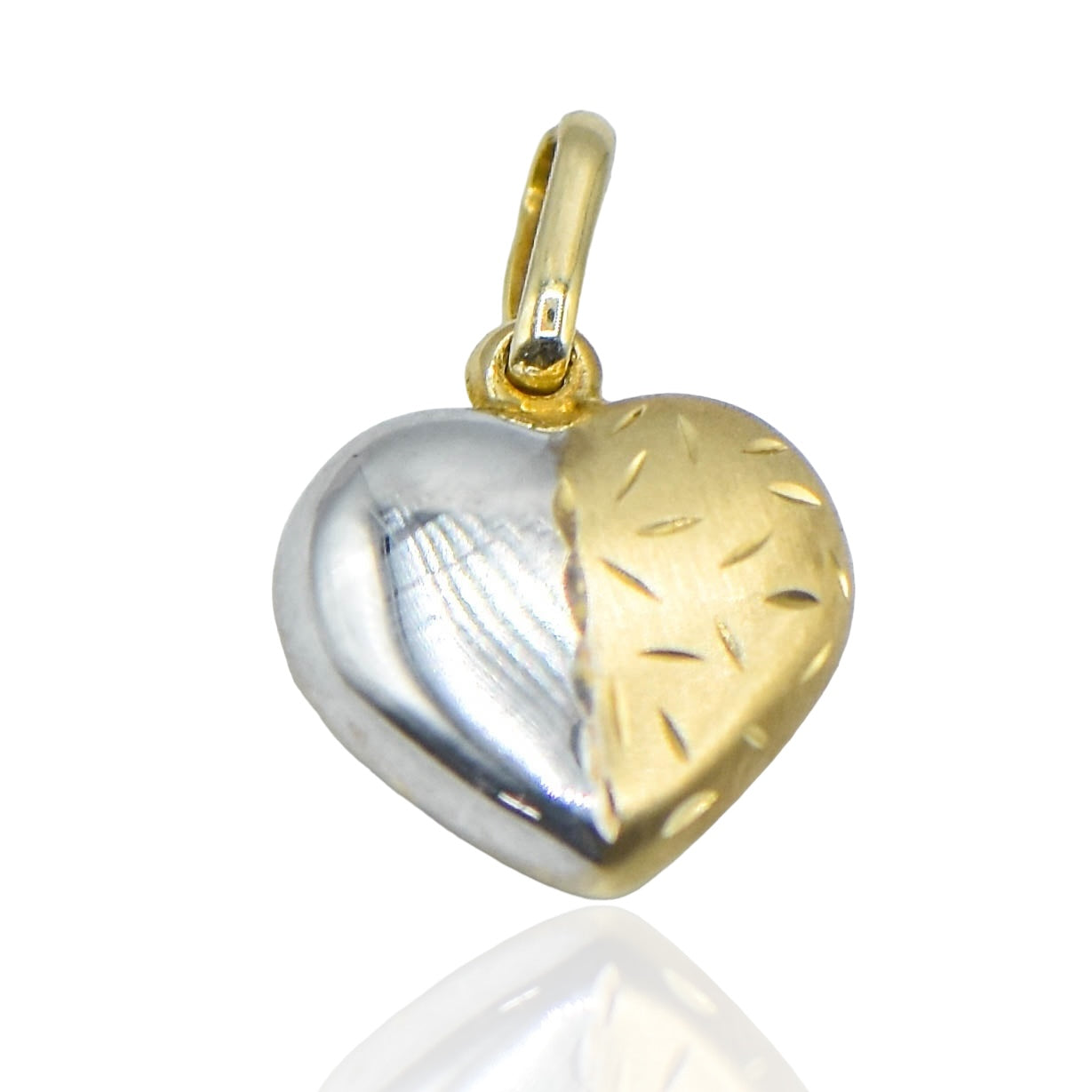 14k on sale Two Tone Heart Charm