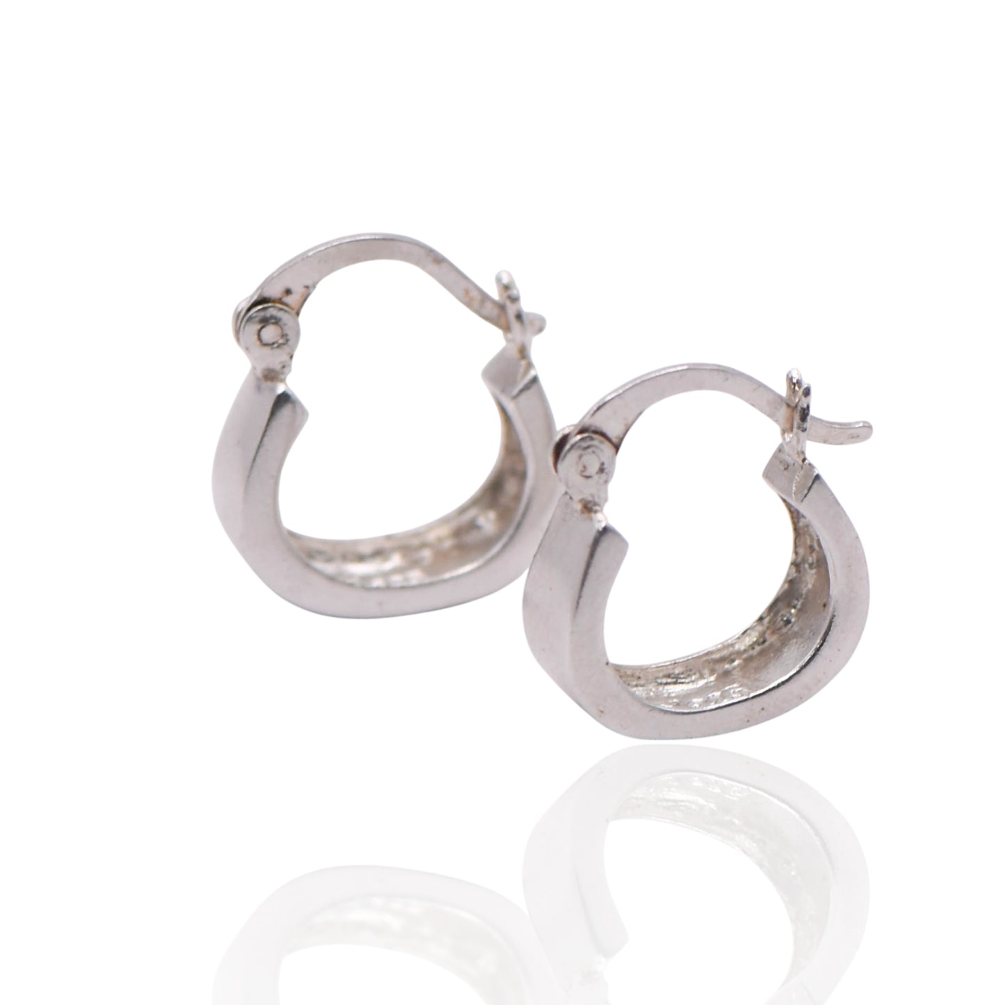 Vintage Chunky Hinged Hoop Sterling Silver Earrings