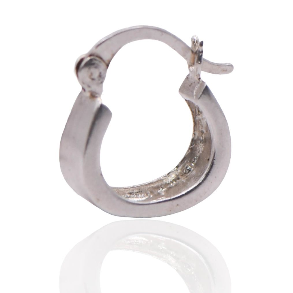 Vintage Chunky Hinged Hoop Sterling Silver Earrings