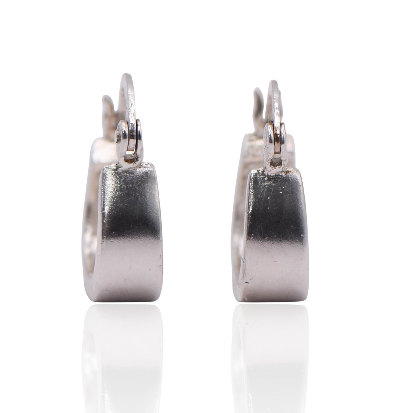 Vintage Chunky Hinged Hoop Sterling Silver Earrings