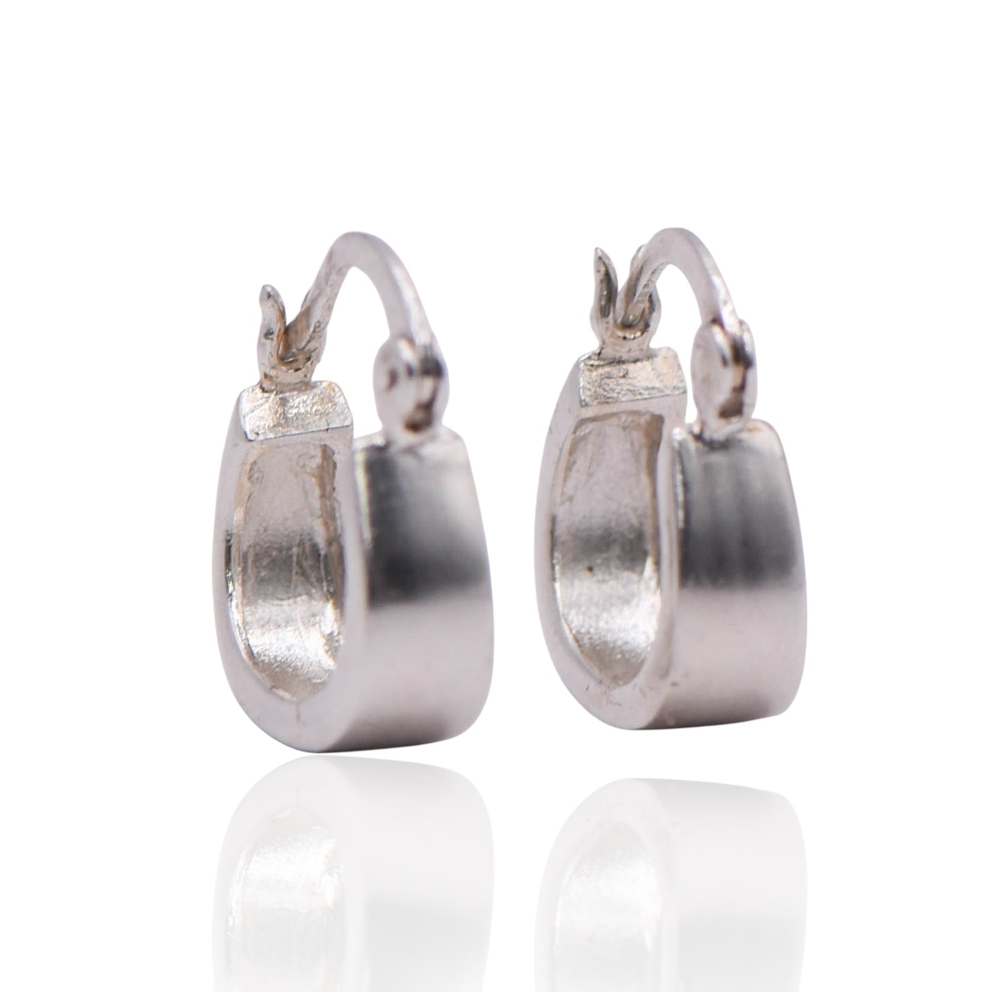 Vintage Chunky Hinged Hoop Sterling Silver Earrings