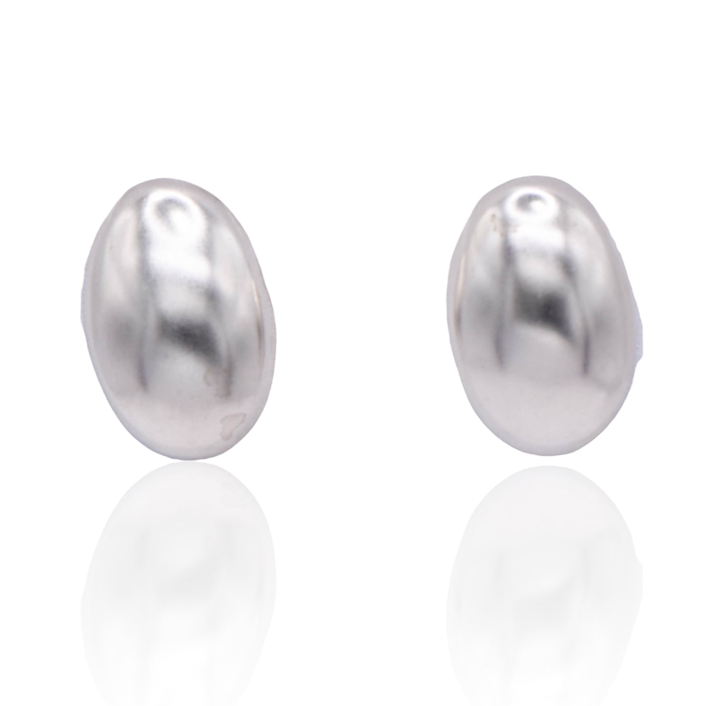 Vintage Bubble Oval Post Sterling Silver Earrings