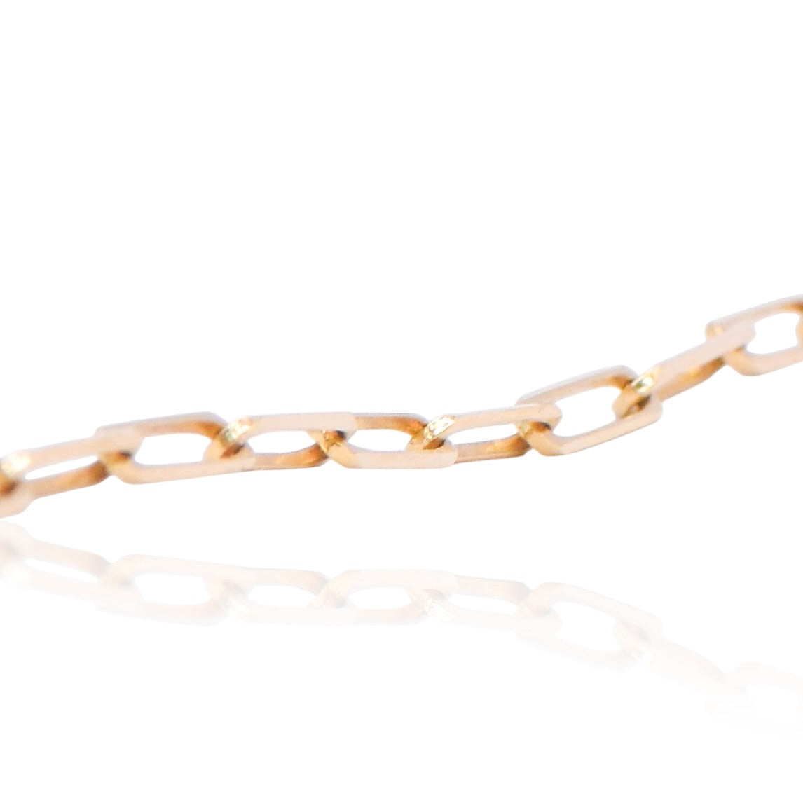 Paperclip Chain 14K Yellow Gold Choker Necklace 15in
