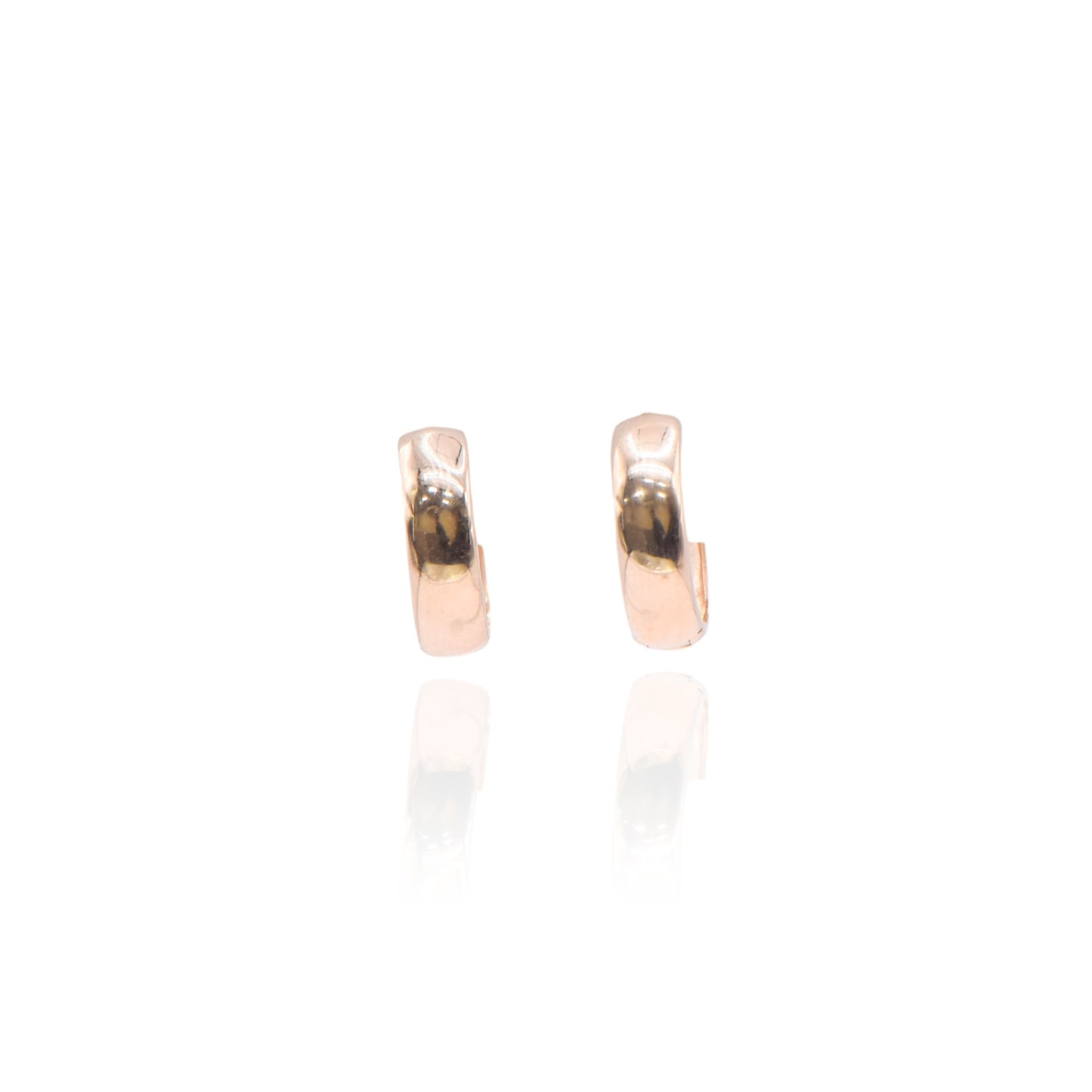 Thick Hoop 14K Yellow Gold Hinge Earring 4.45mm Thick/14.78mm Diameter