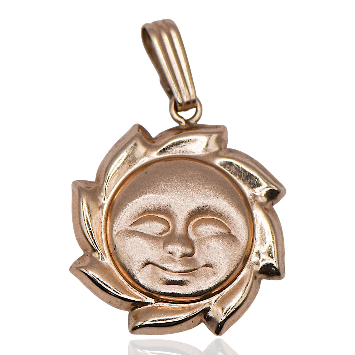 Happy Sun Pendant 14k Yellow Gold