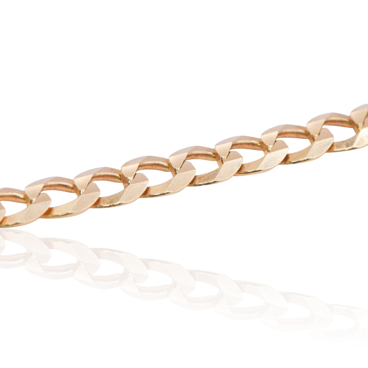 Gold Curb Chain Bracelet 14K Yellow Gold 8in