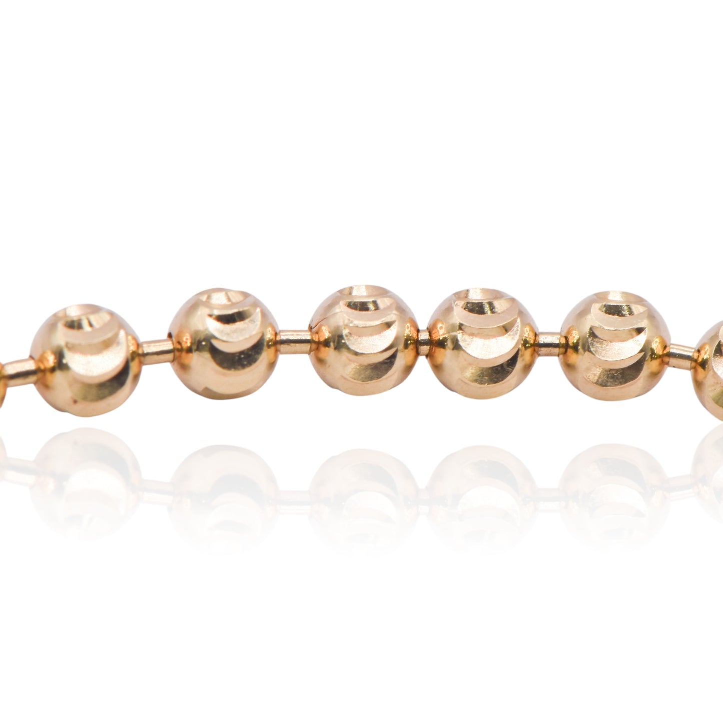 Diamond Cut Beaded 14K Yellow Gold Bracelet 8in