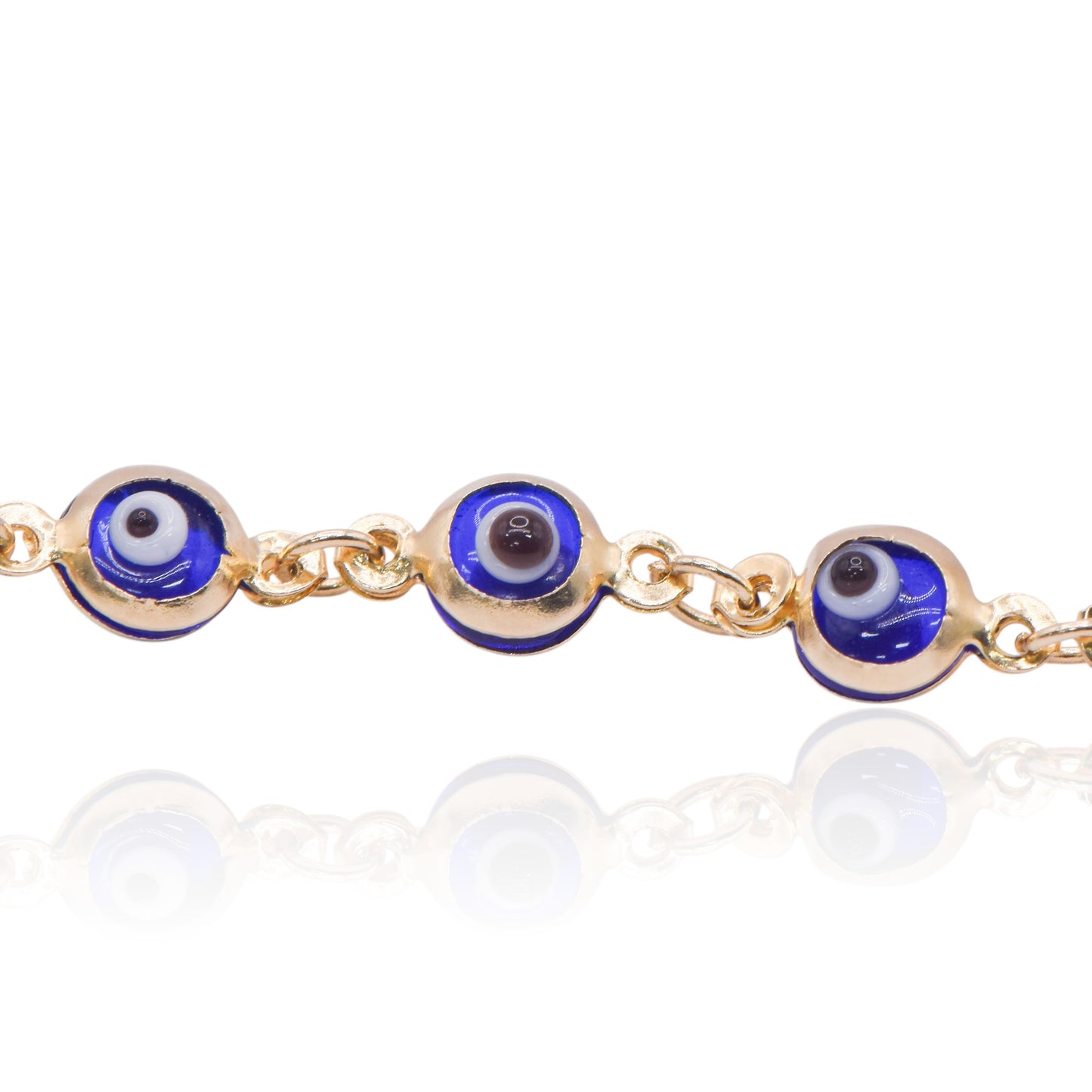 Blue Evil Eye Bracelet 14K Yellow Gold (Child) 6in