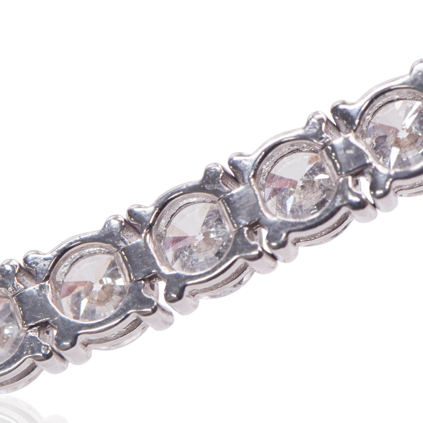 Diamond Four-Prong Set Tennis Bracelet 14K White Gold with Lab Diamonds 7.25in 10cttw