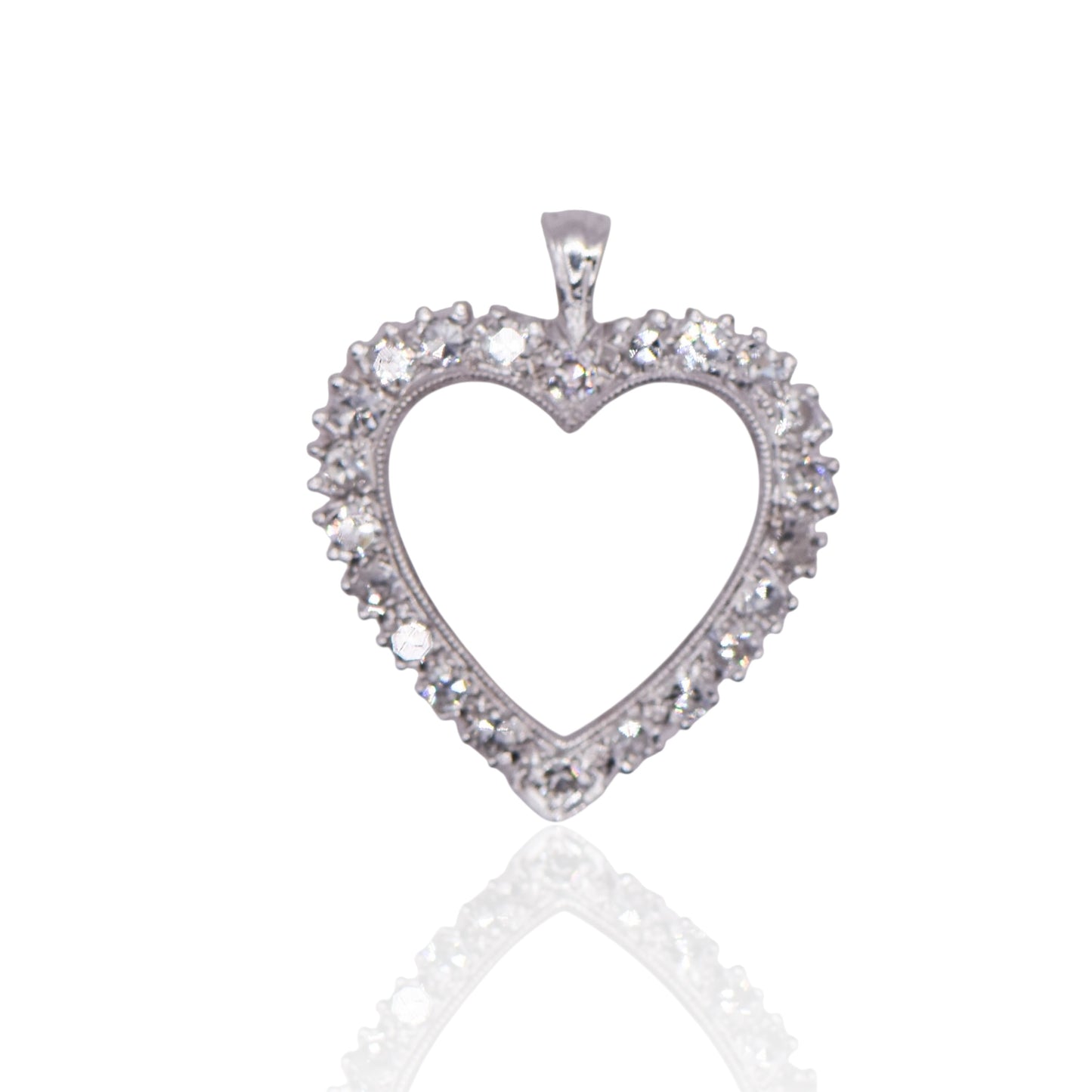 .44cttw Sweetheart Diamond Heart 14K White Gold