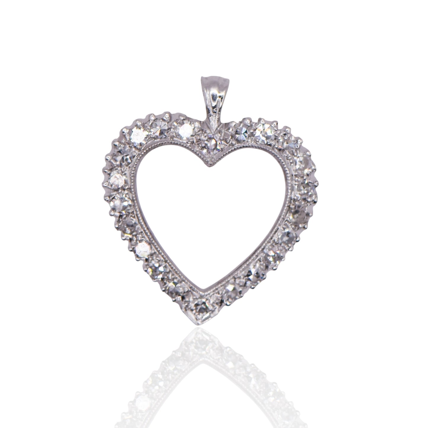 .44cttw Sweetheart Diamond Heart 14K White Gold