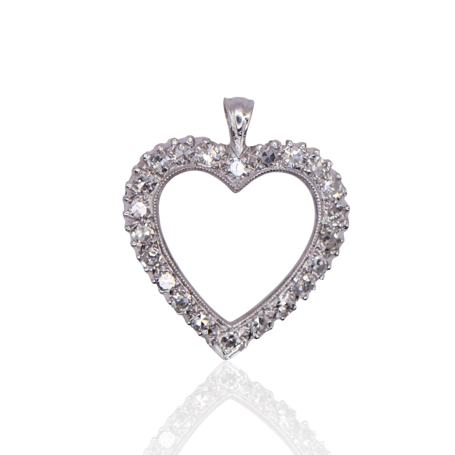.44cttw Sweetheart Diamond Heart 14K White Gold