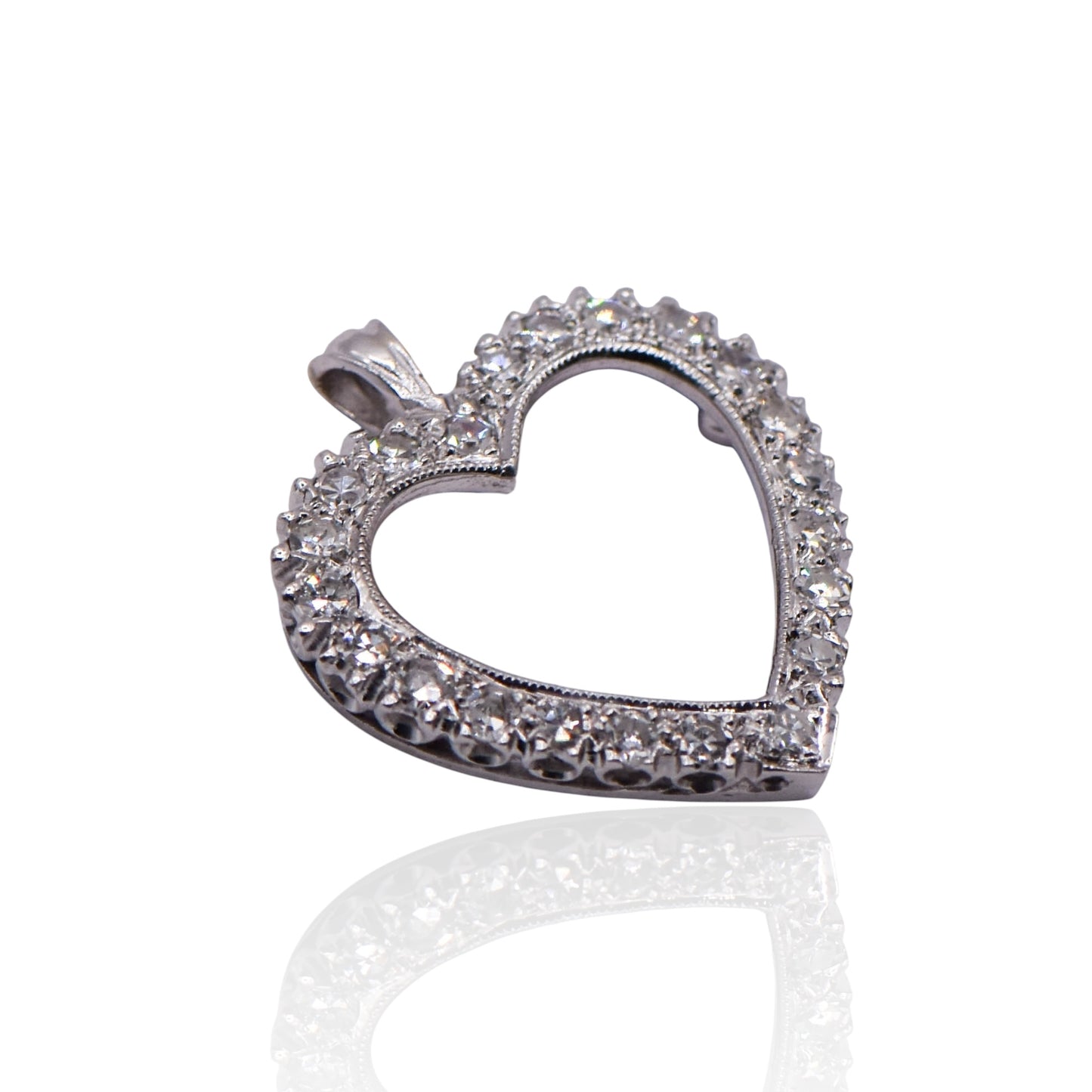 .44cttw Sweetheart Diamond Heart 14K White Gold