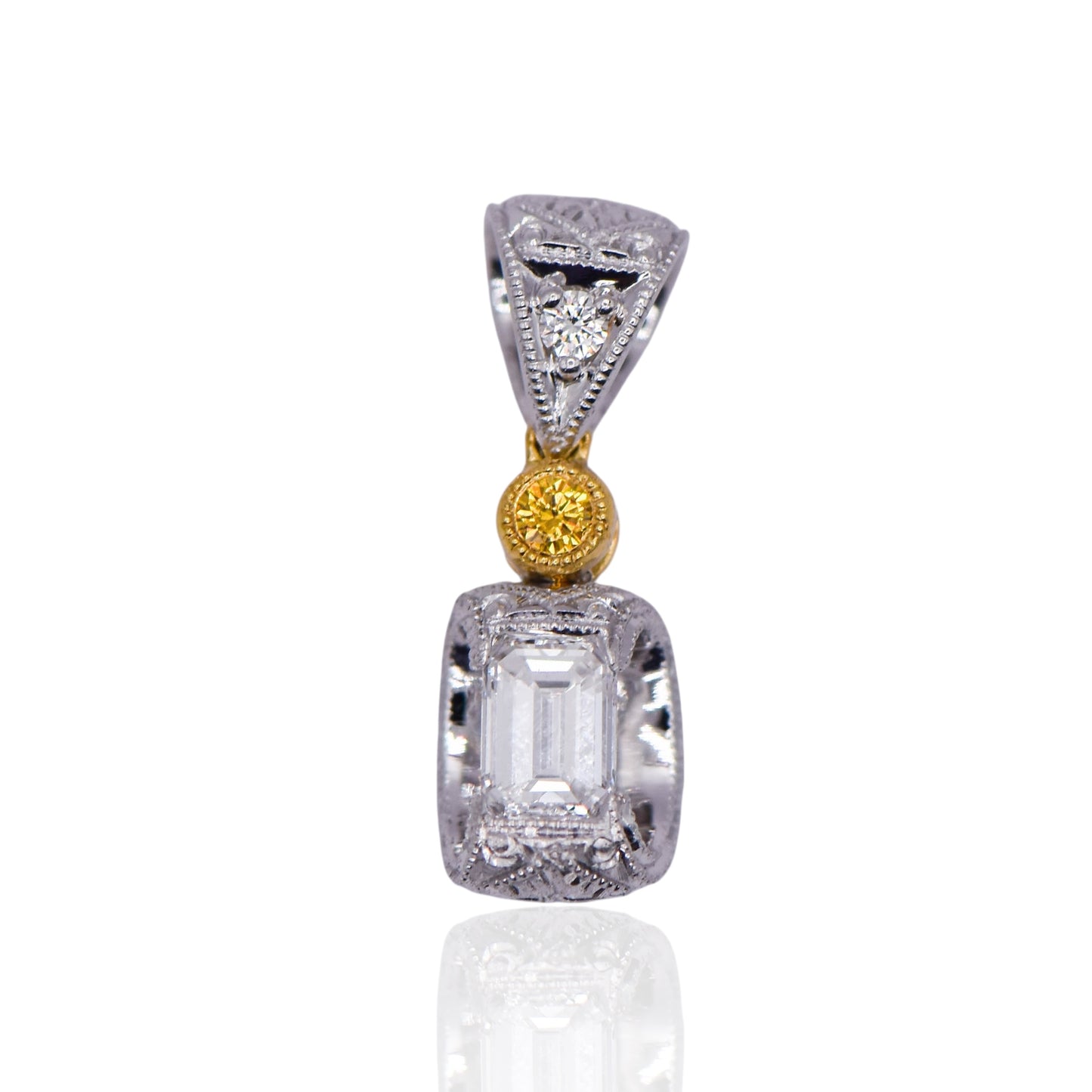 Emerald Shape Diamond 18K White Gold