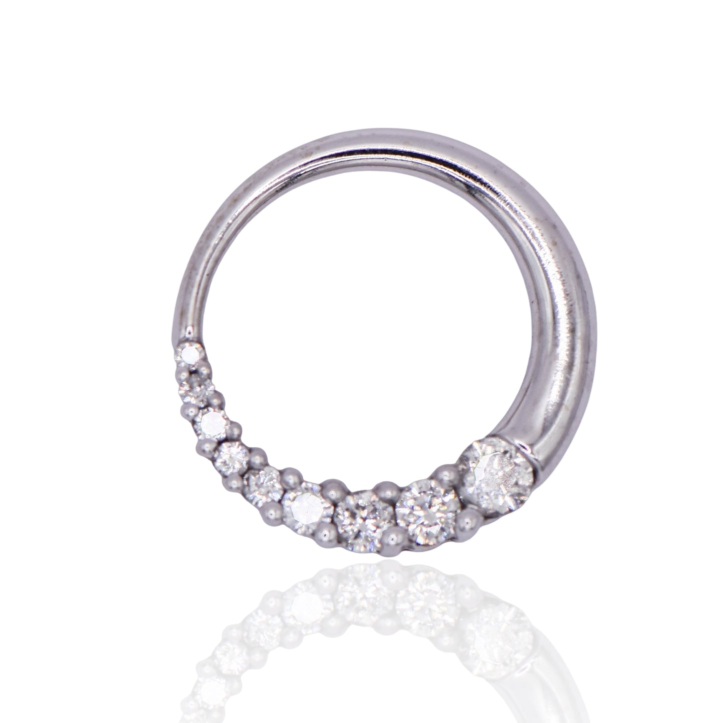 Half Circle of Infinity Diamonds 14K White Gold