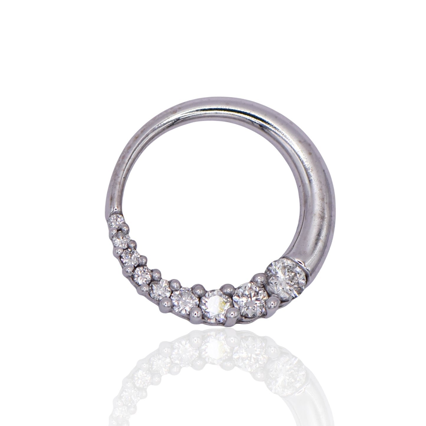 Half Circle of Infinity Diamonds 14K White Gold
