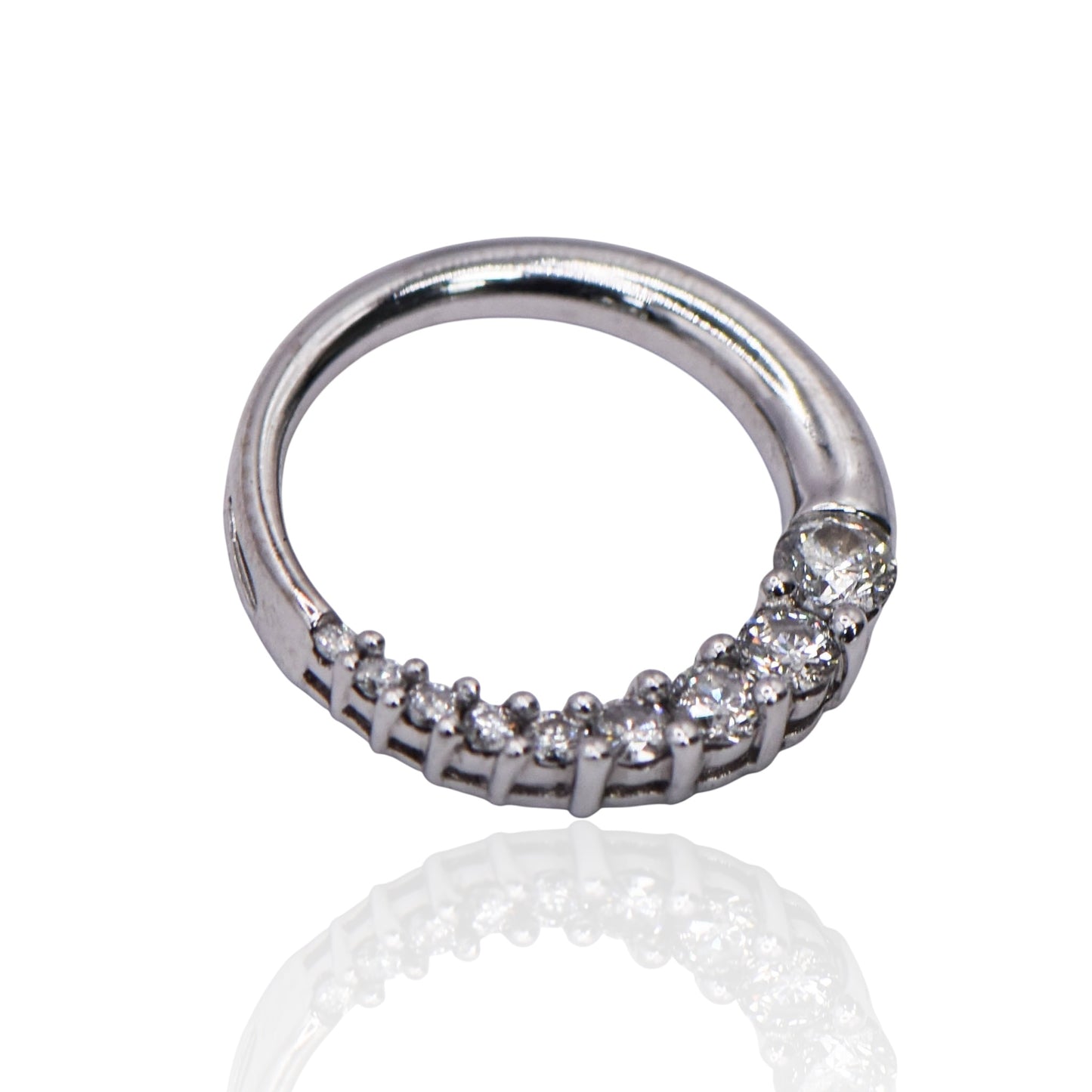 Half Circle of Infinity Diamonds 14K White Gold