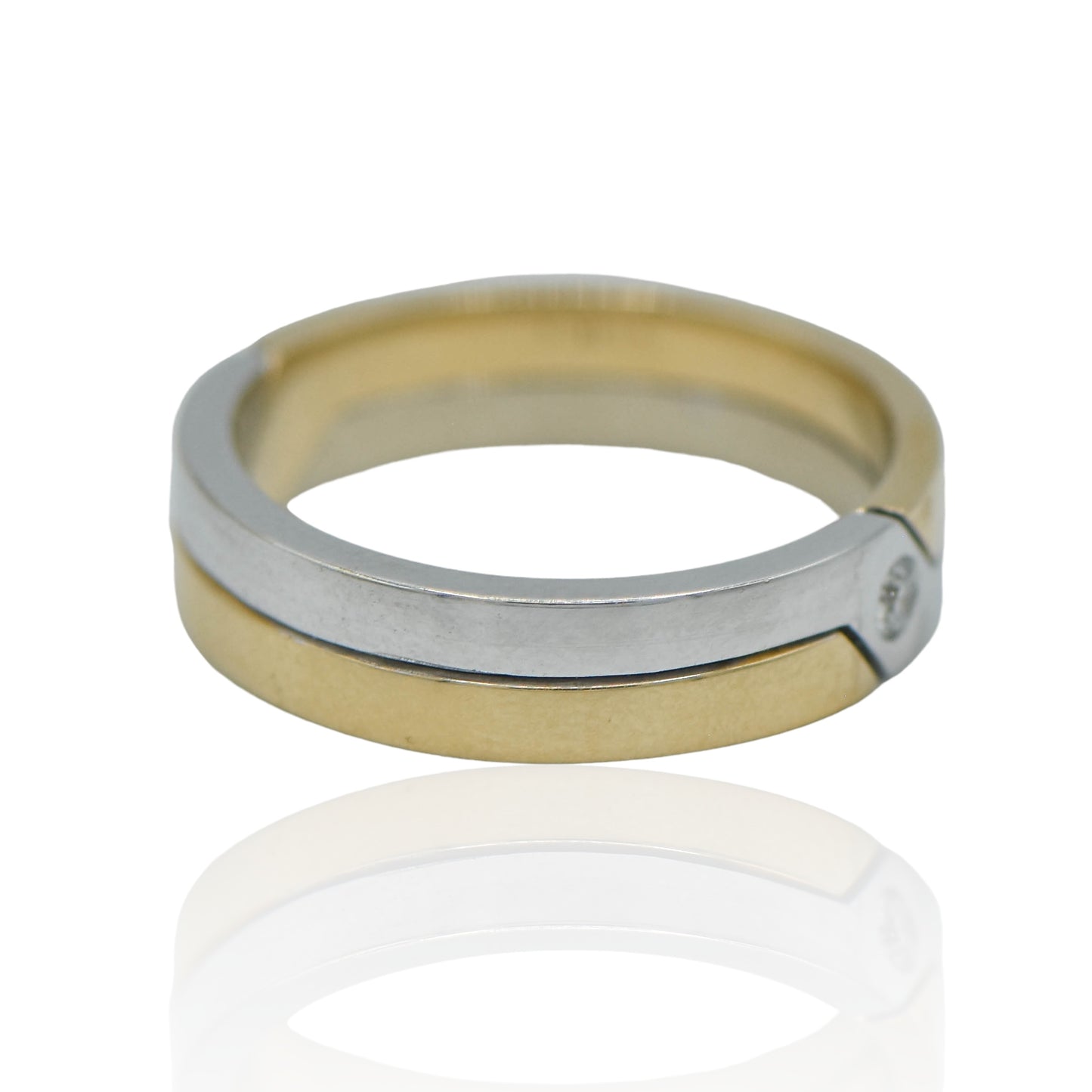 White and Yellow 14K Ring with Diamond 0.025cttw.