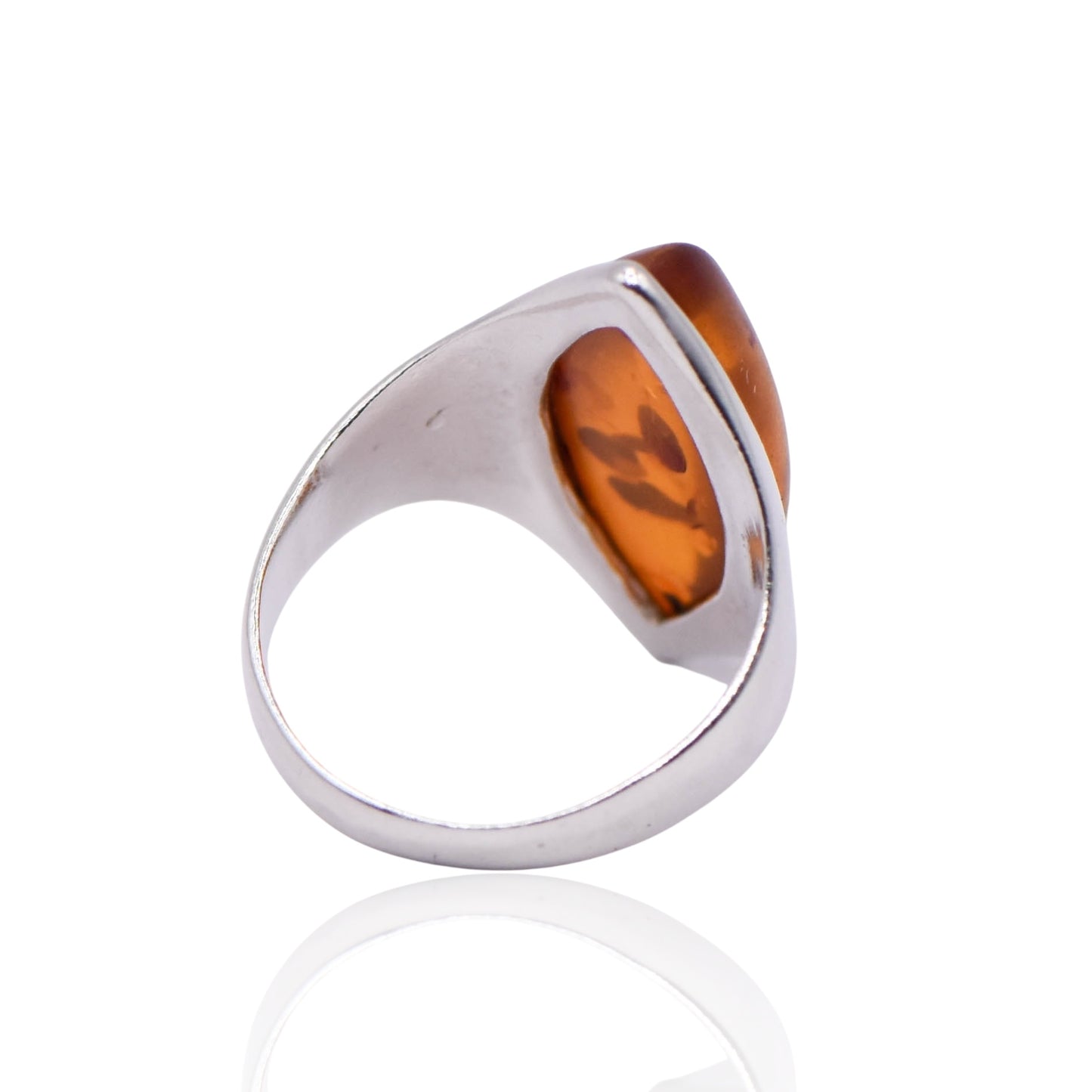 Vintage Marquise Amber Sterling Silver Ring
