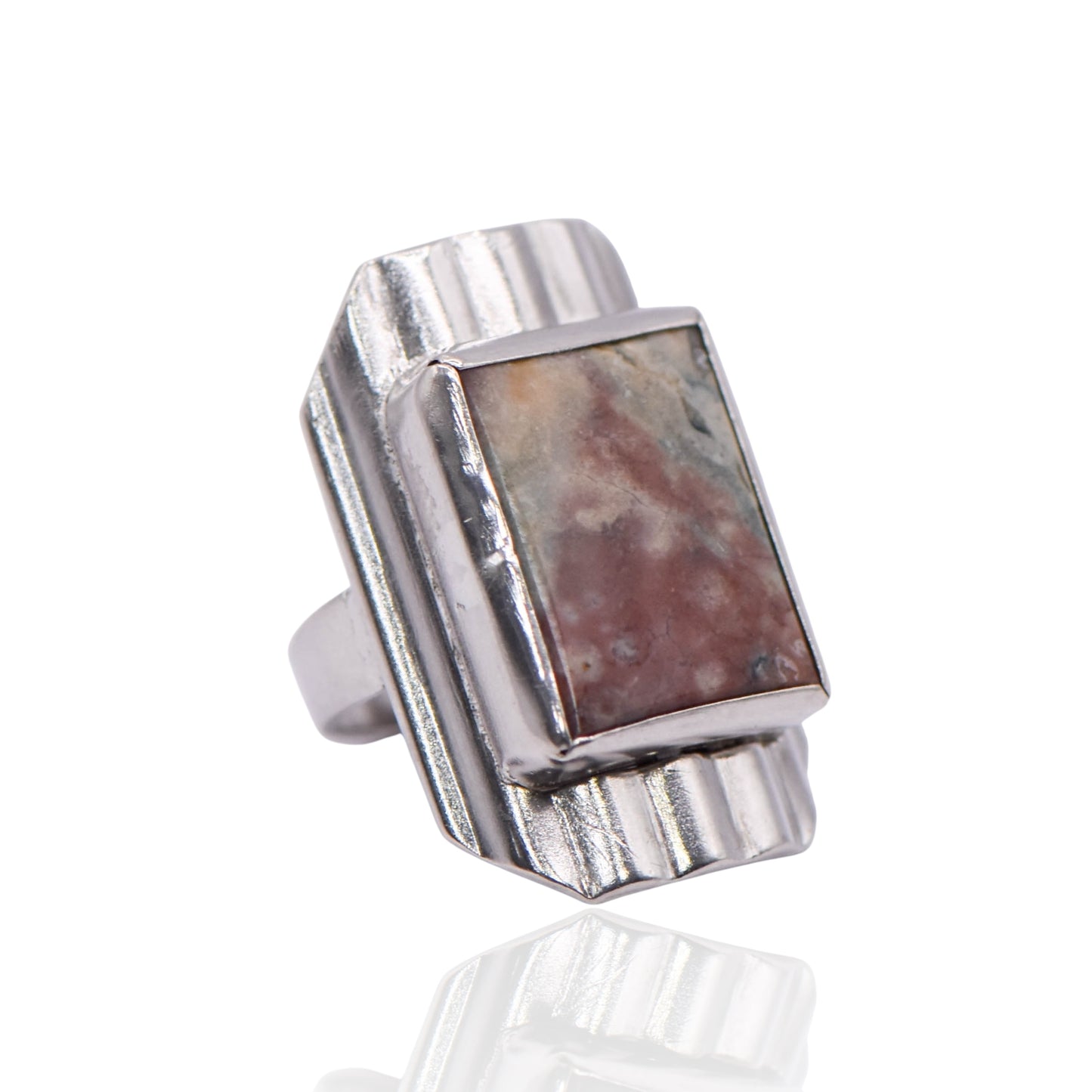 Vintage Jasper Design Sterling Silver Ring
