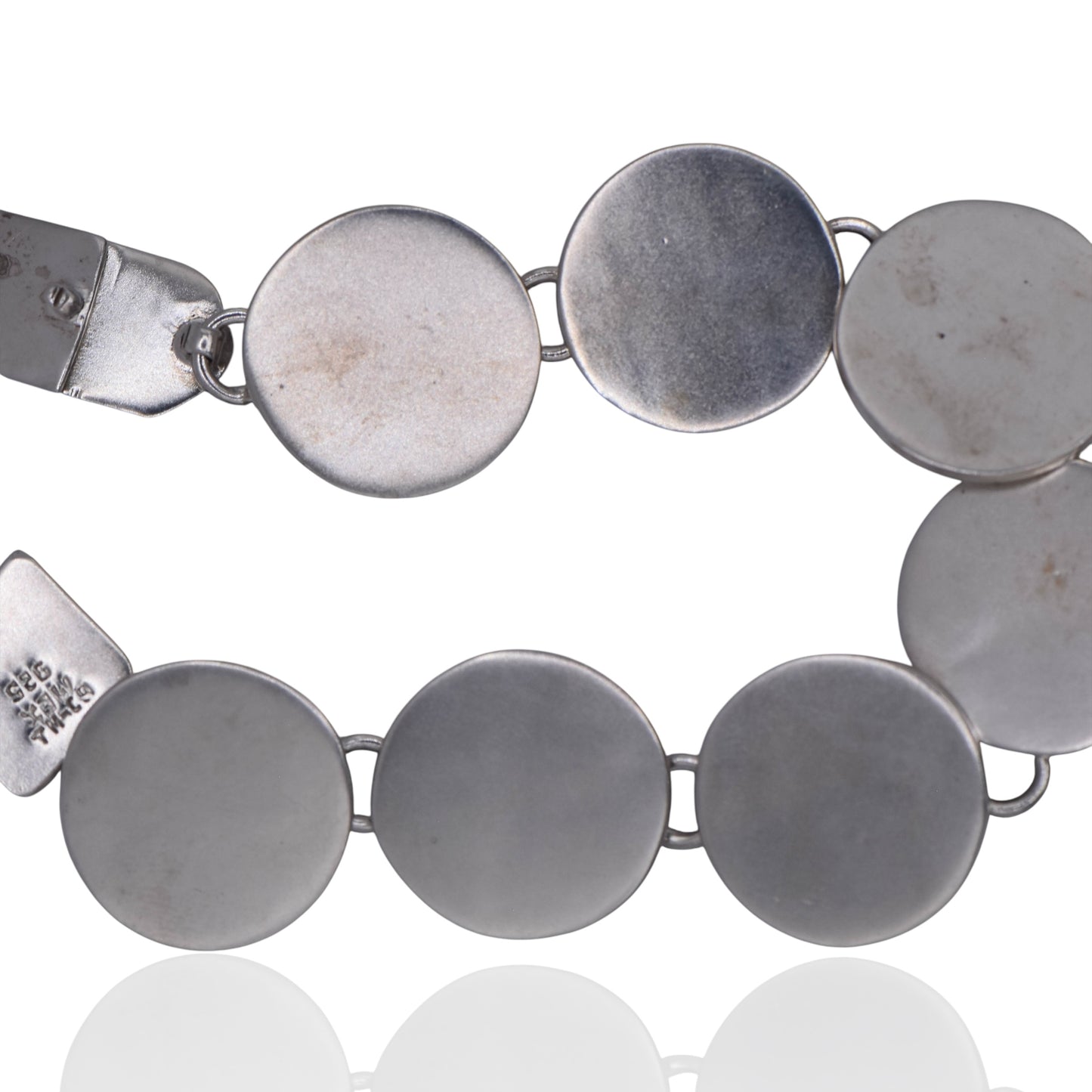 Vintage Circle Discs Sterling Silver Bracelet