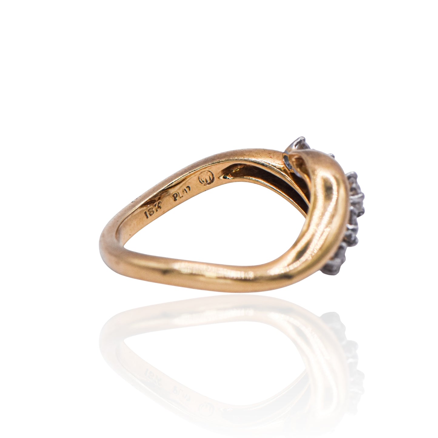 Estate Eternity Diamond Ring .34cttw Flow Ring 14K Yellow Gold