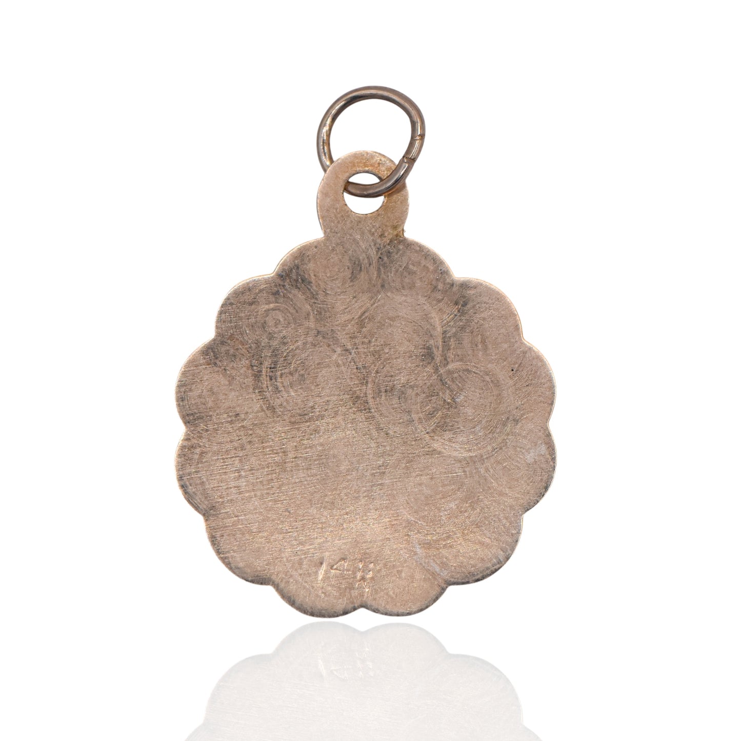 Estate Leo Zodiac Scalloped Charm Pendant 14KYellow Gold